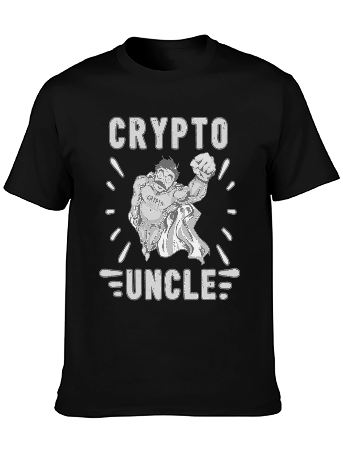 Black Crypto Uncle T-Shirt - Black Cotton Tee view 3