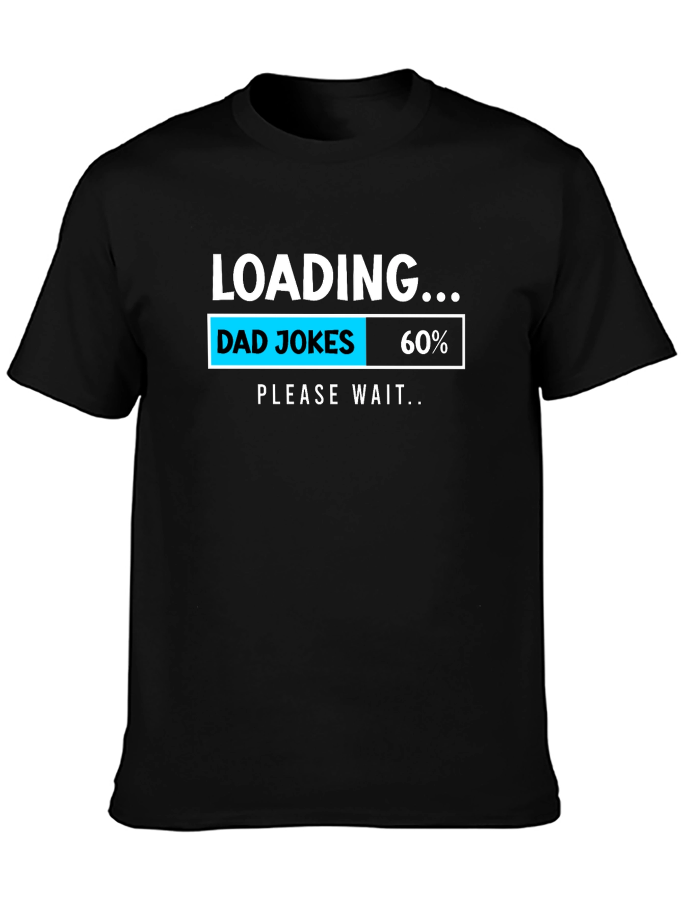 Black Dad Jokes Loading T-Shirt - 60% Complete! view 3
