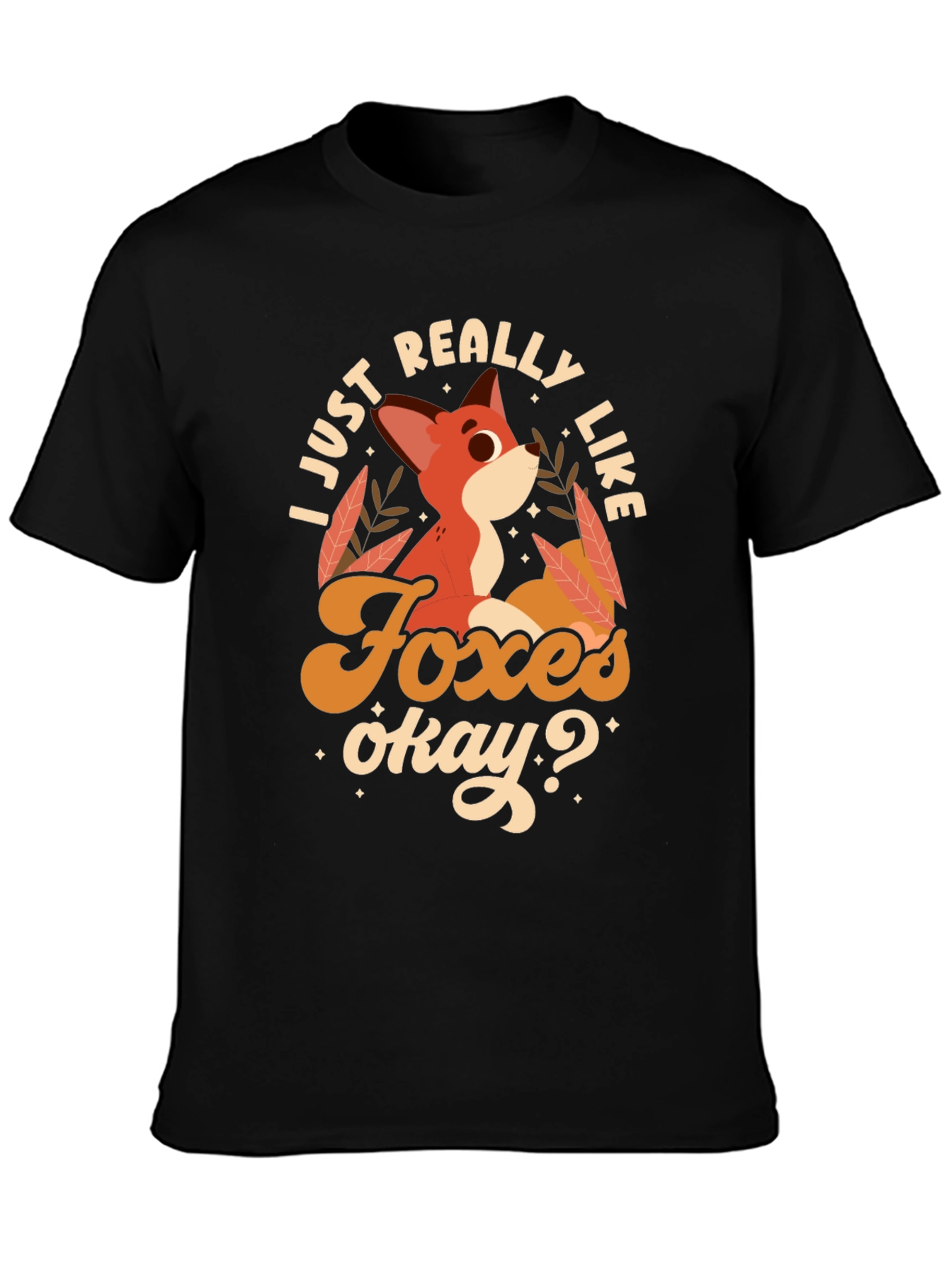 Black Fox Lover's Tee: I Just Really Like Foxes Okay? view 3