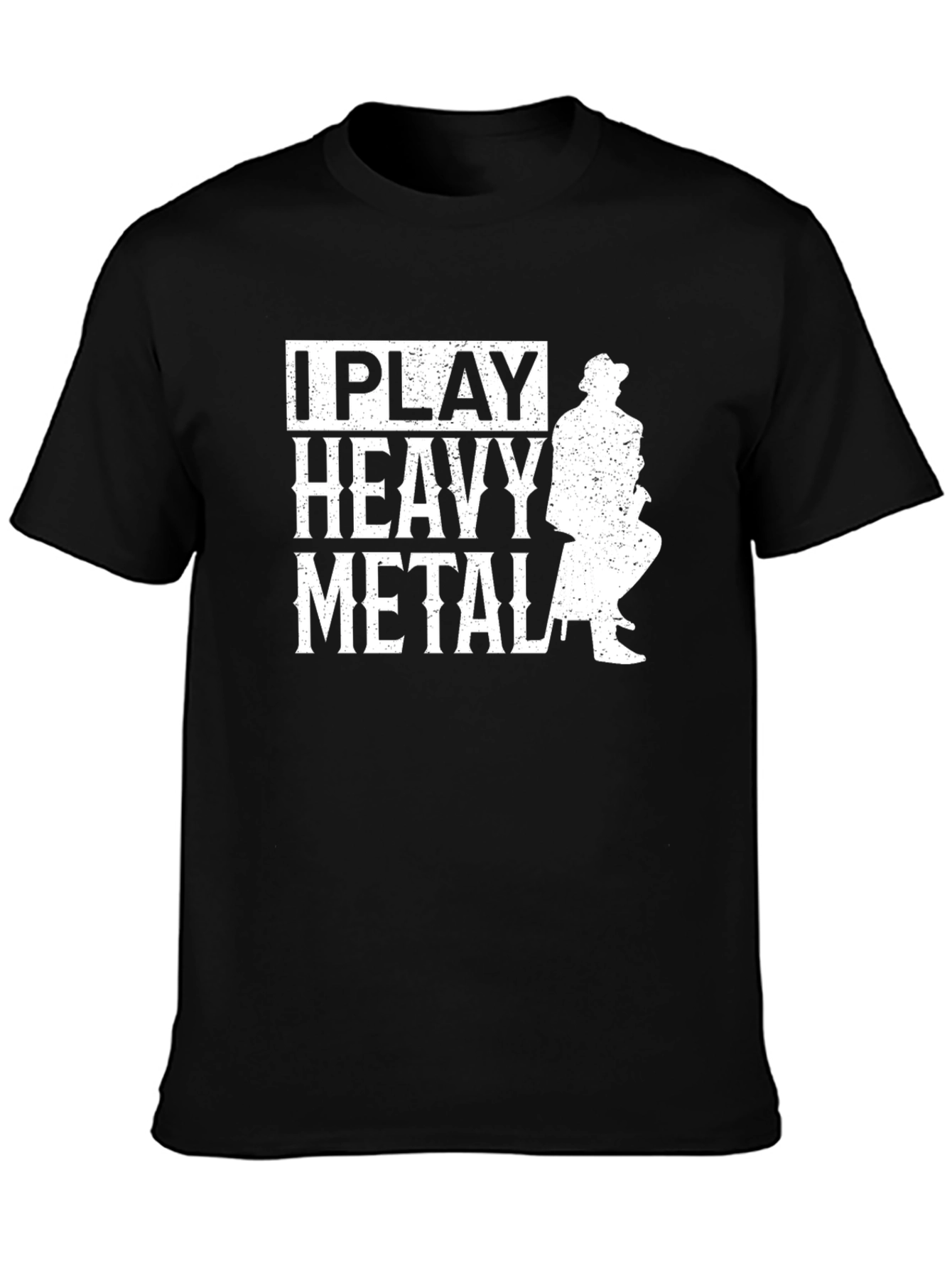 Black I Play Heavy Metal Graphic Tee - Black view 3