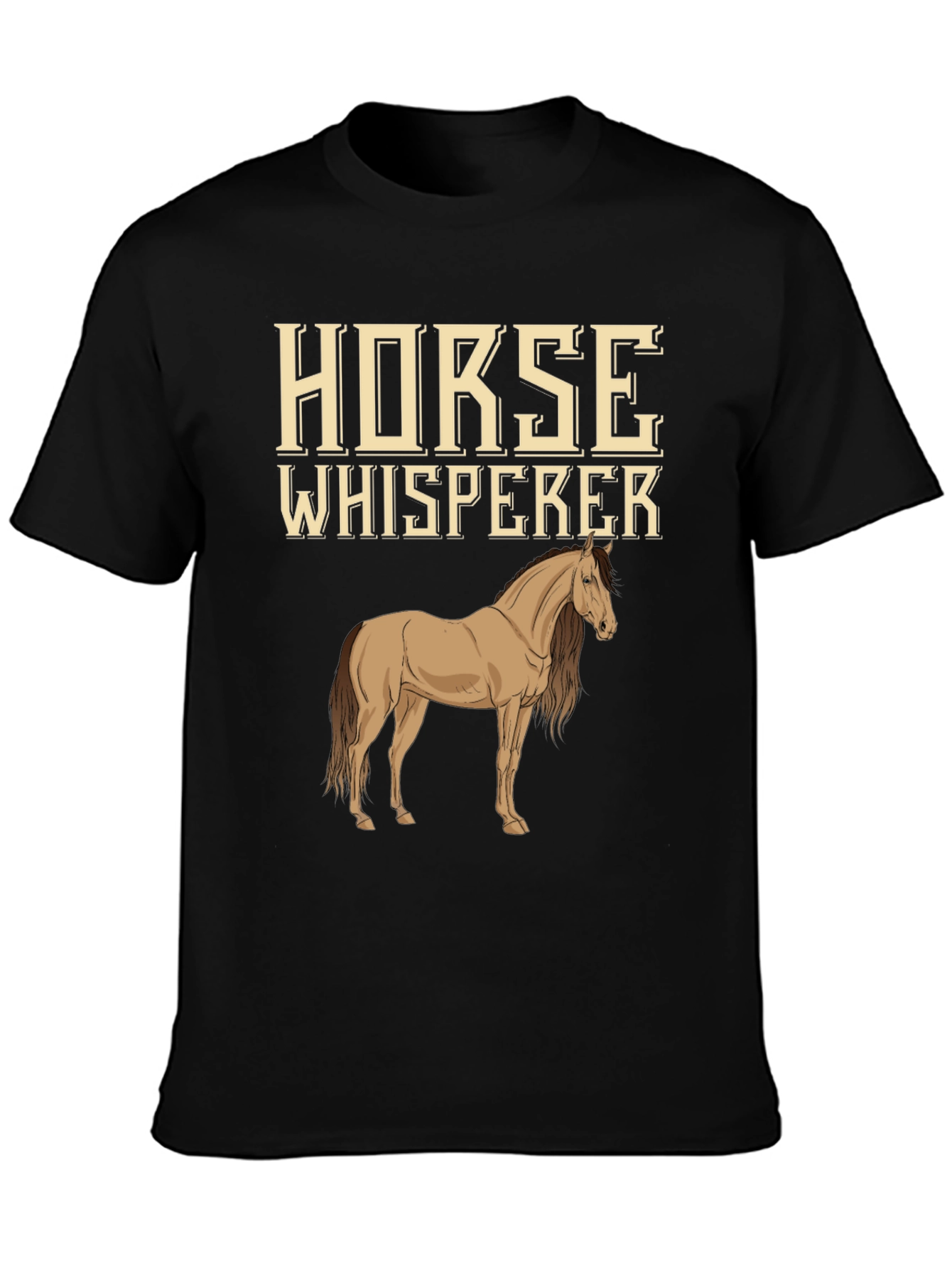 Black Horse Whisperer Graphic T-Shirt view 3