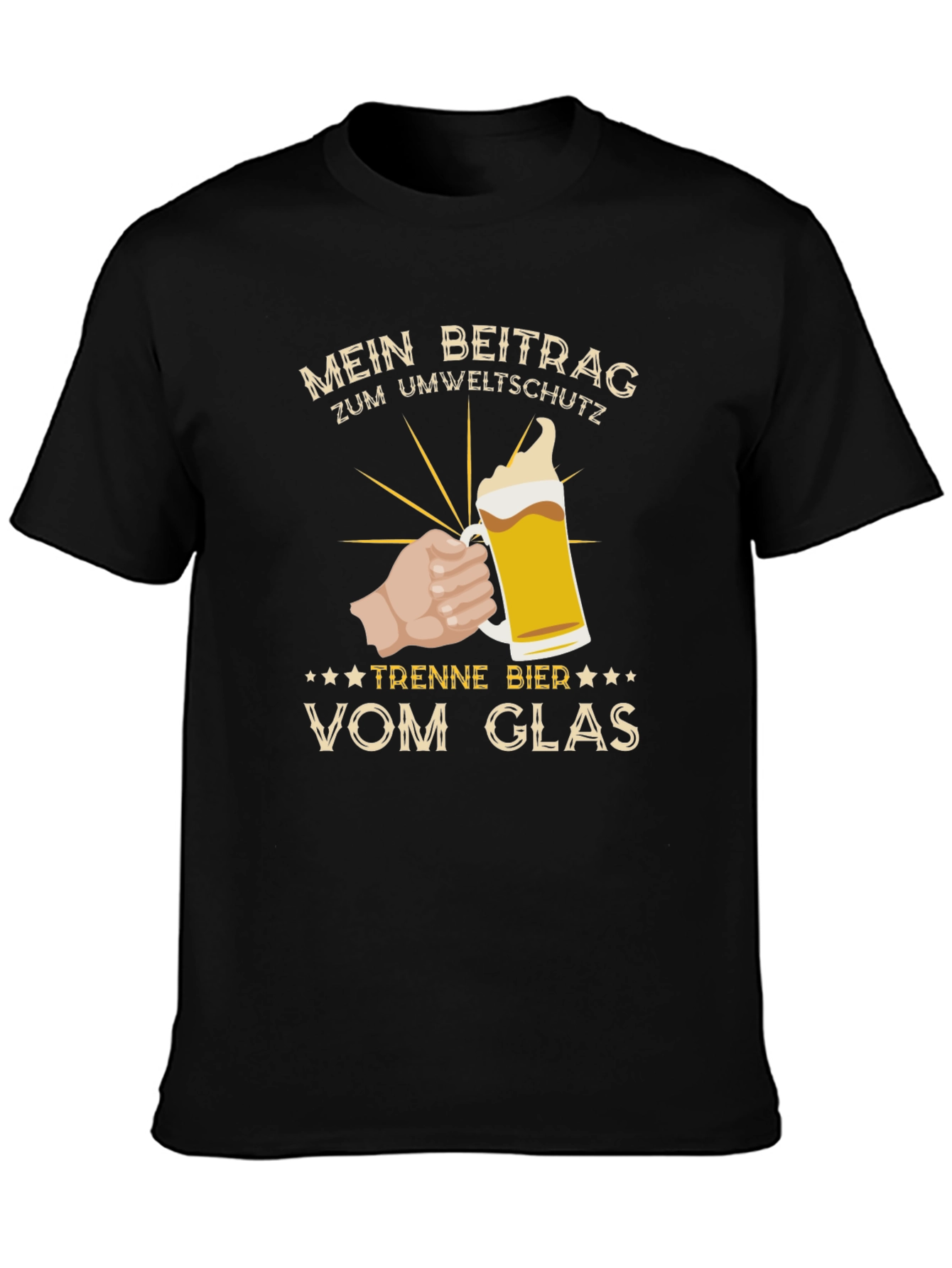 Black Men's Black 'Mein Beitrag' Beer Graphic Tee view 3