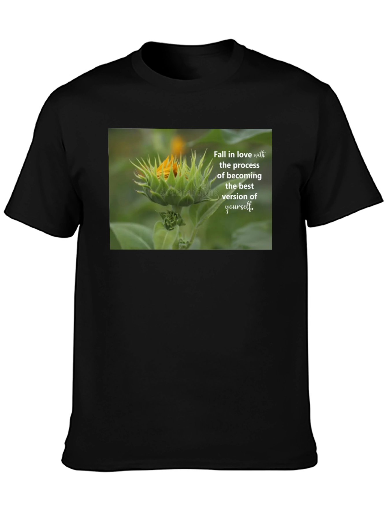 Black Inspirational Sunflower Graphic T-Shirt - Black view 3