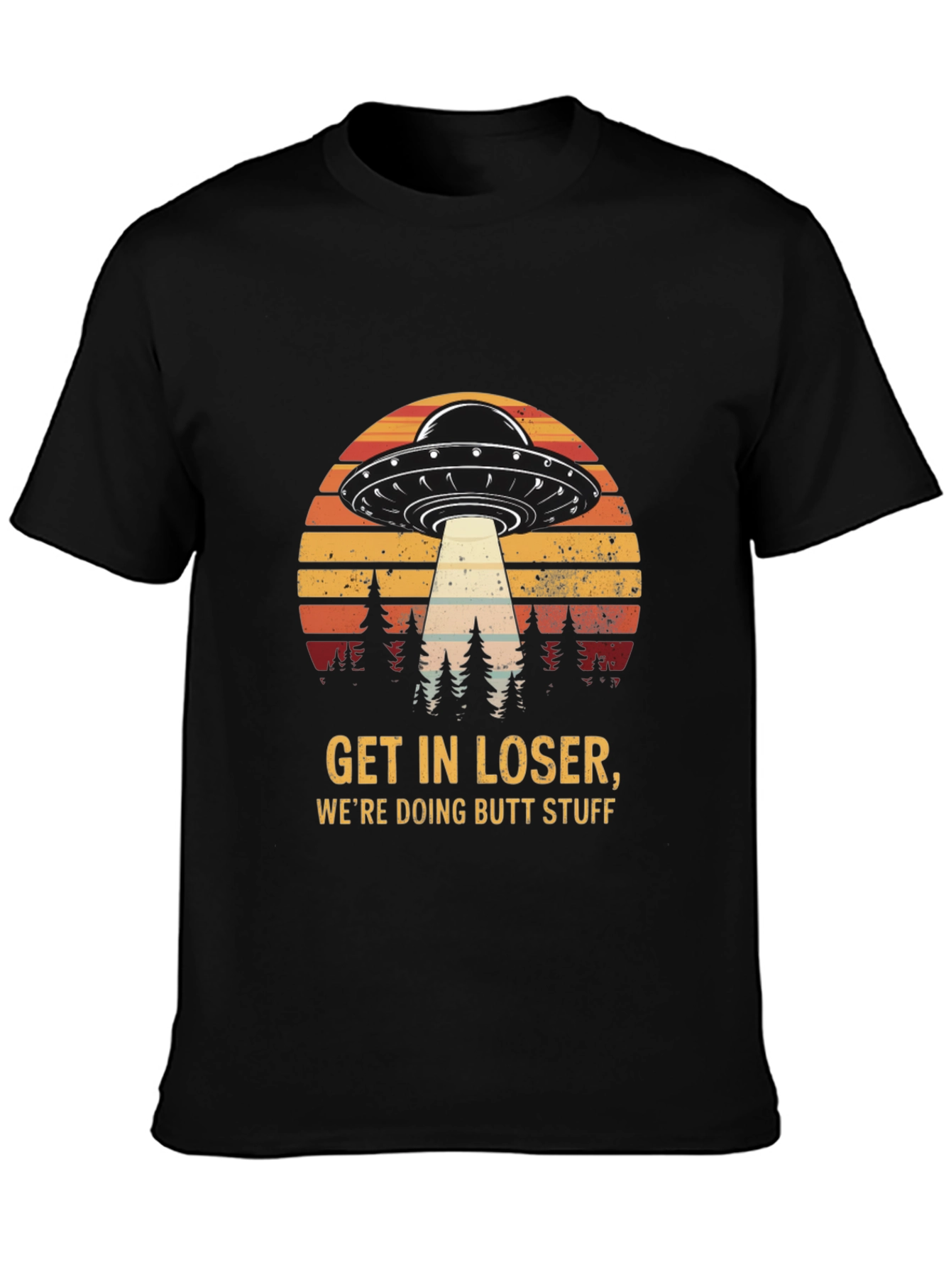Black Get in Loser UFO T-Shirt view 3