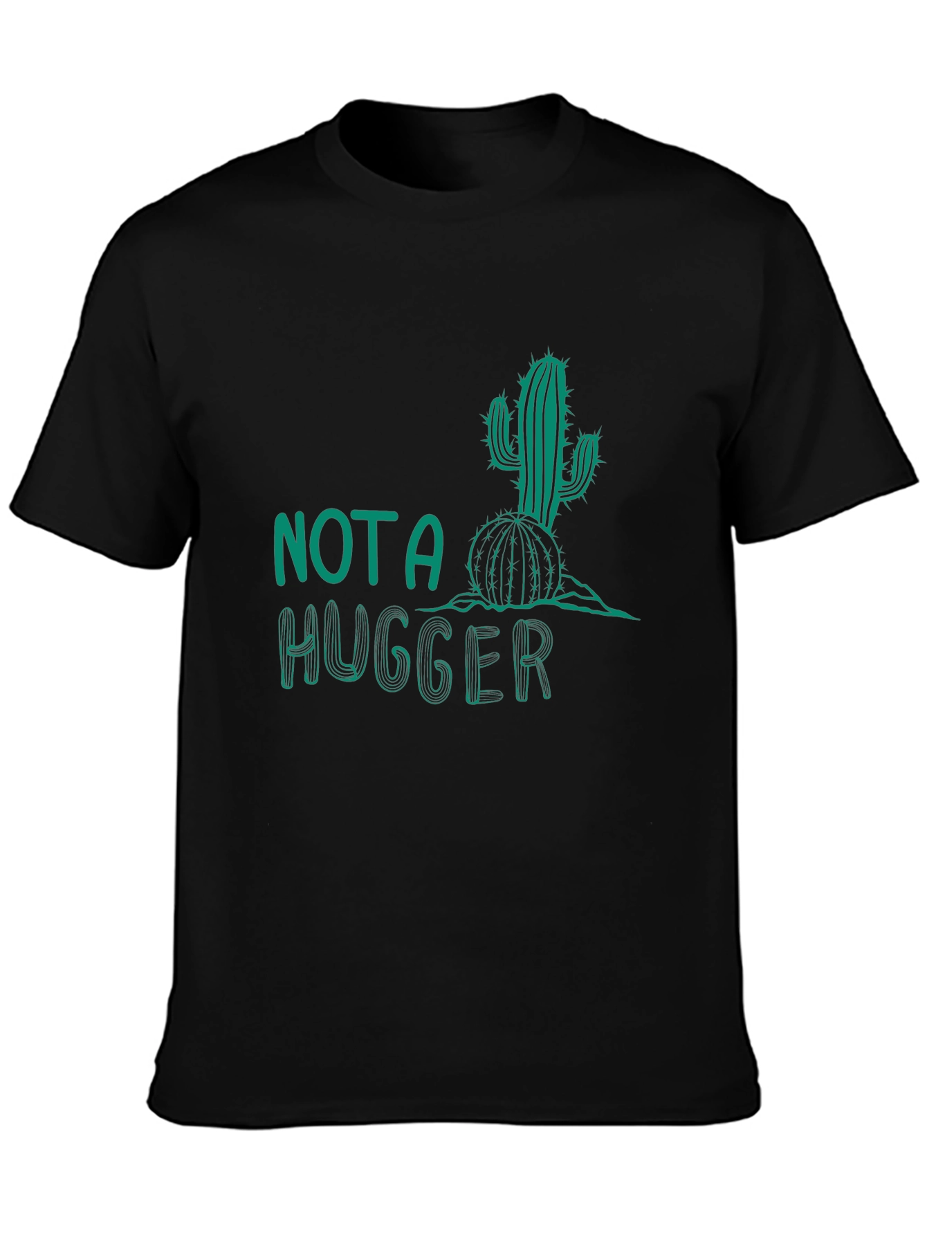 Black Not A Hugger Cactus Graphic Tee - Black view 3
