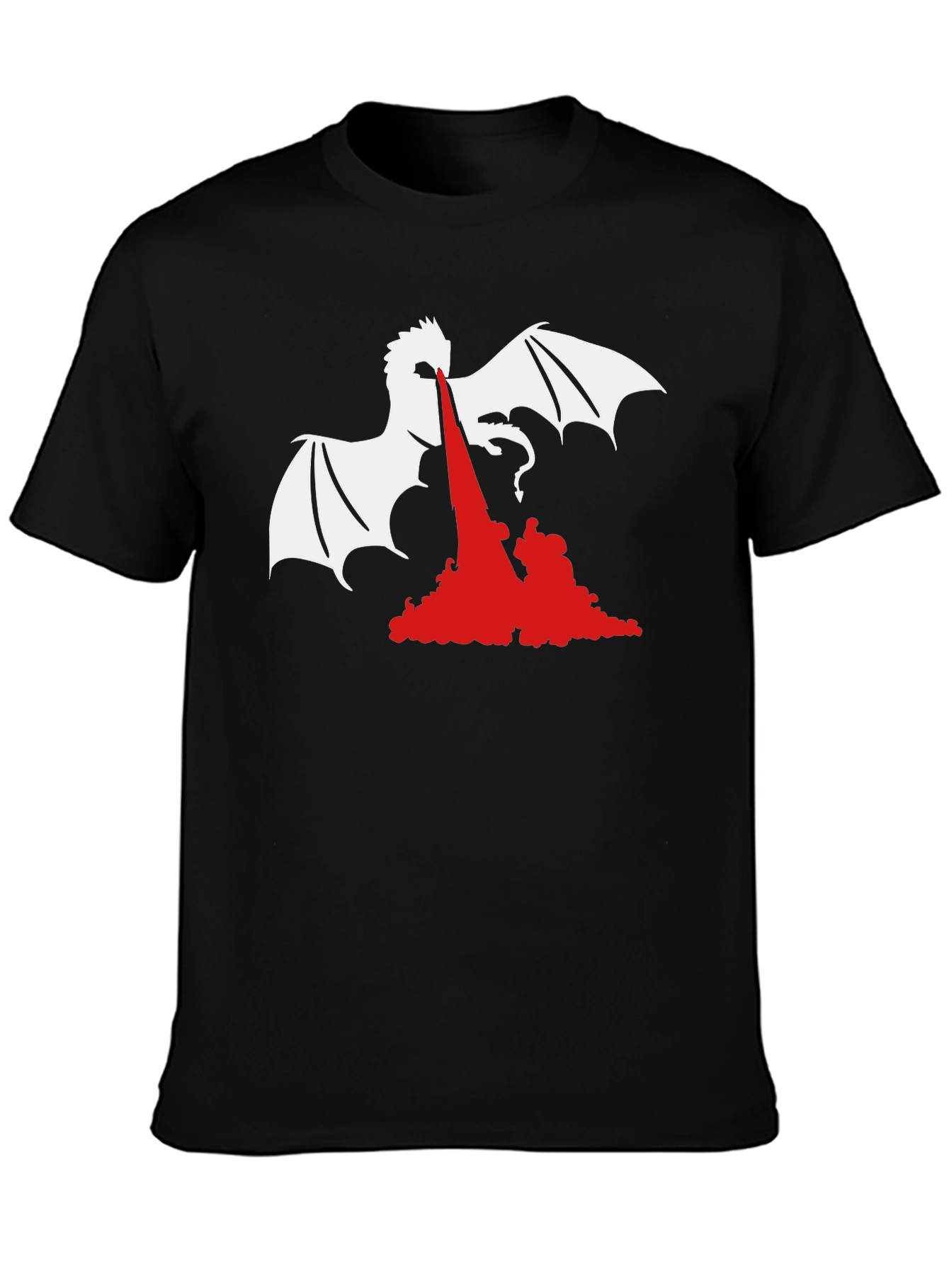 Black Dragon Fire Graphic Tee - Black view 3