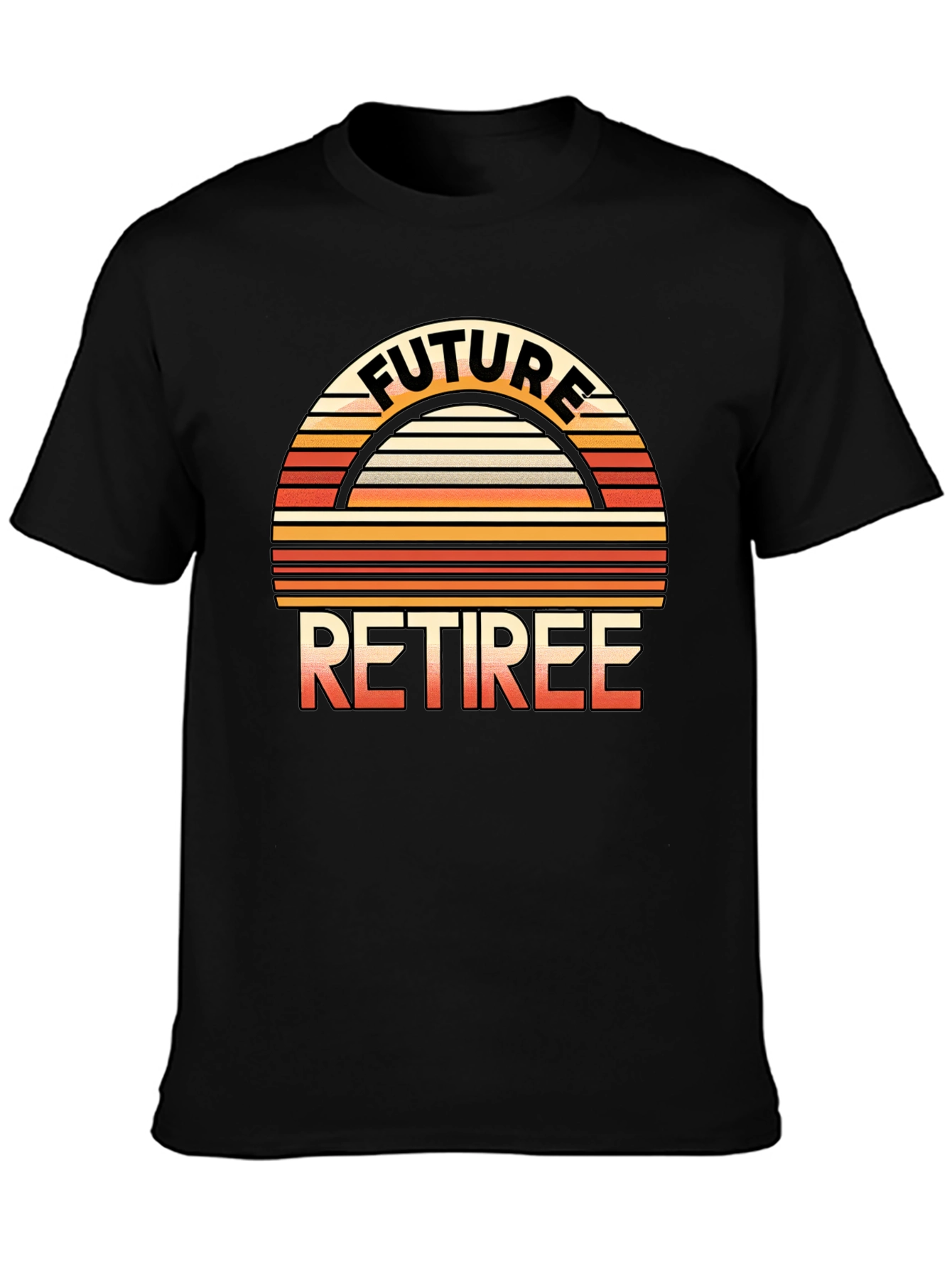 Black Future Retiree Graphic T-Shirt - Retro Style view 3