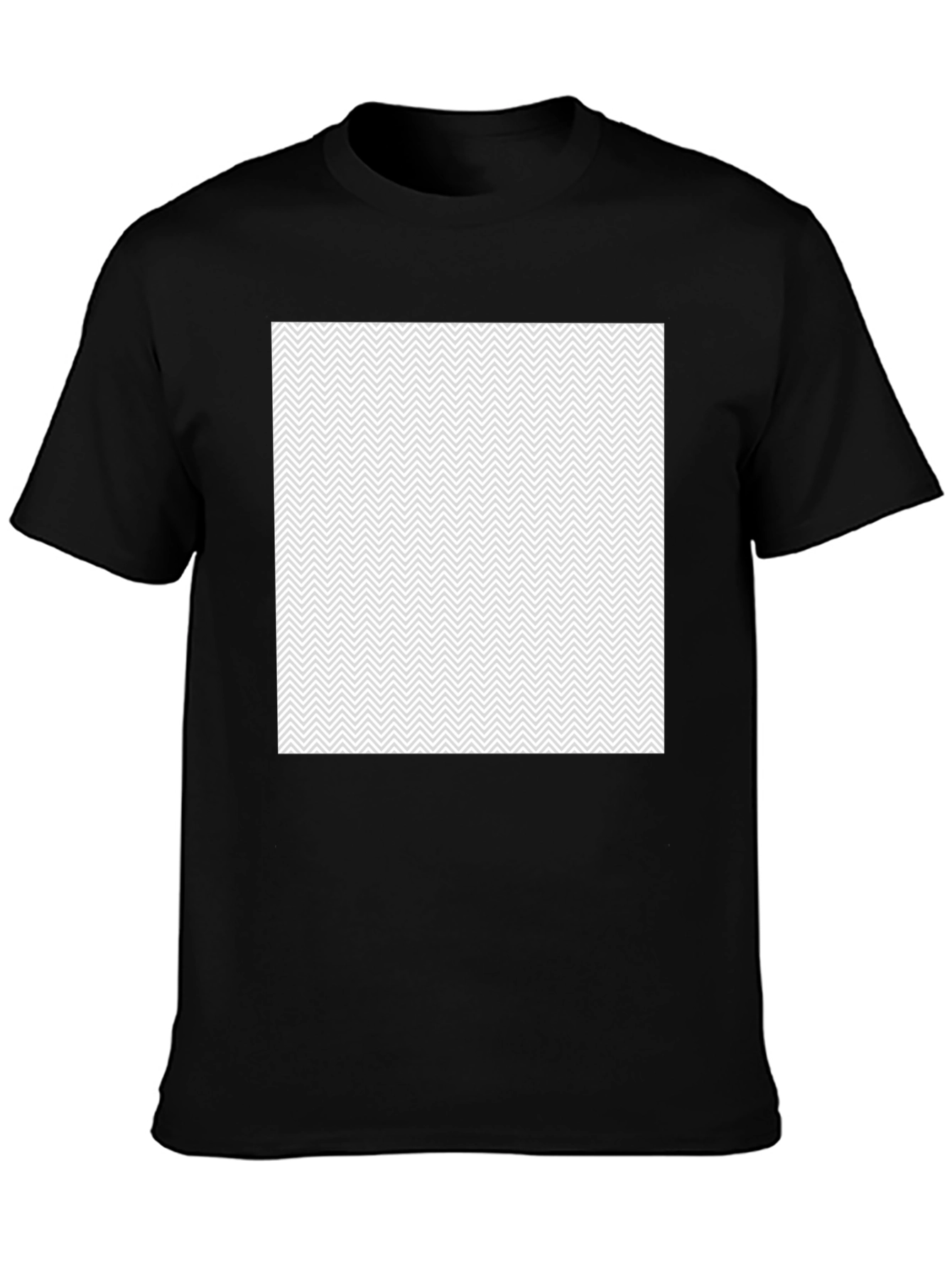 Black Stylish Black Tee with Geometric Print view 3