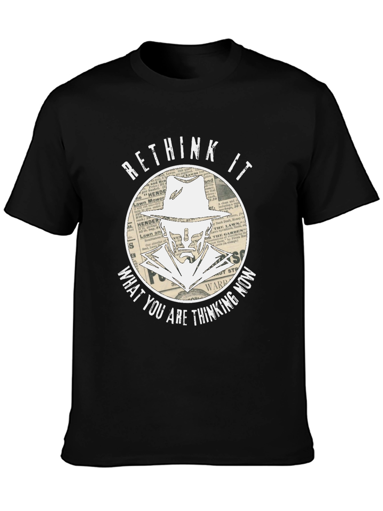 Black Rethink It Graphic T-Shirt - Stylish Design view 3