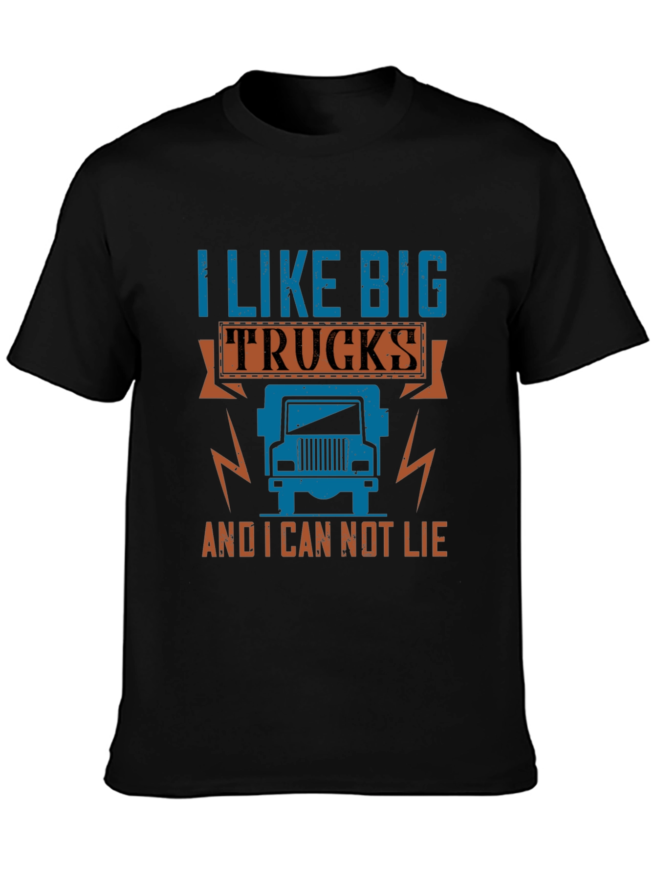 Black I Like Big Trucks T-Shirt - Novelty Graphic Tee view 3