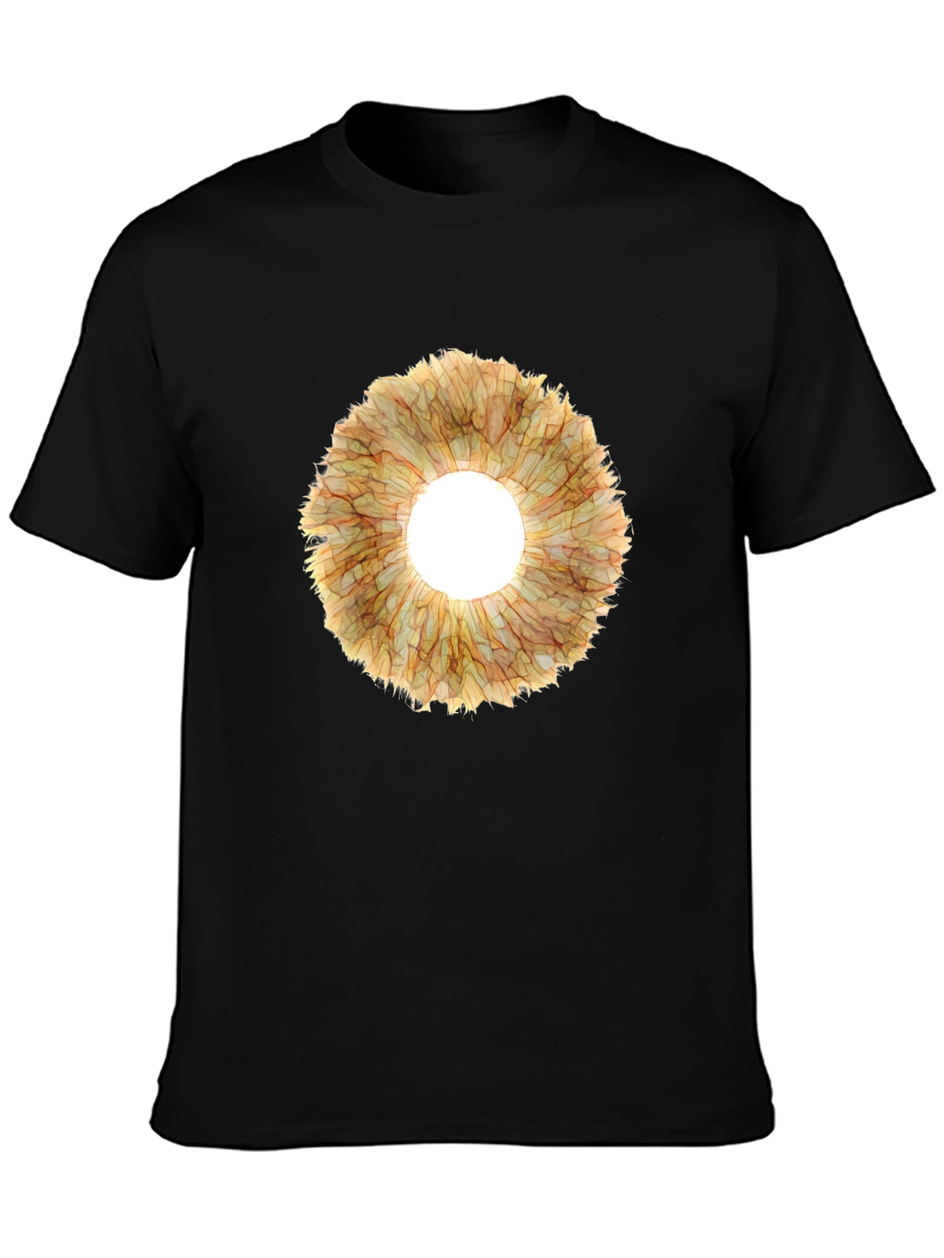 Black Eye-Catching Floral Ring Graphic Tee - Black view 3