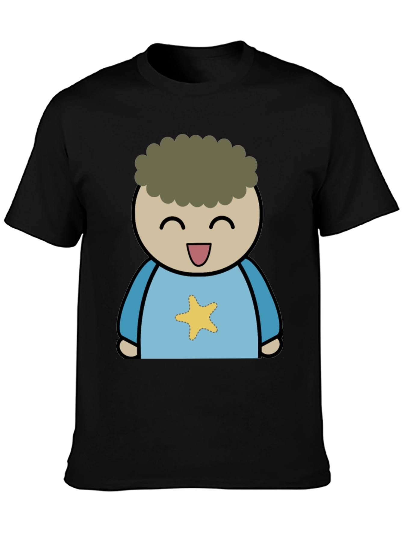 Black Cartoon Star T-Shirt view 3