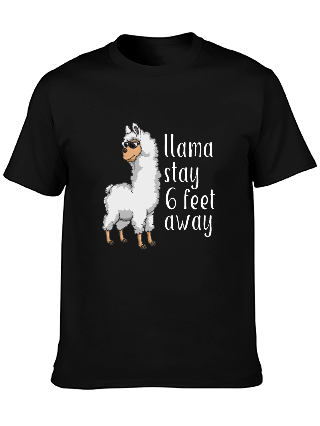 Black Llama Stay Away Graphic Tee - Black T-Shirt view 3