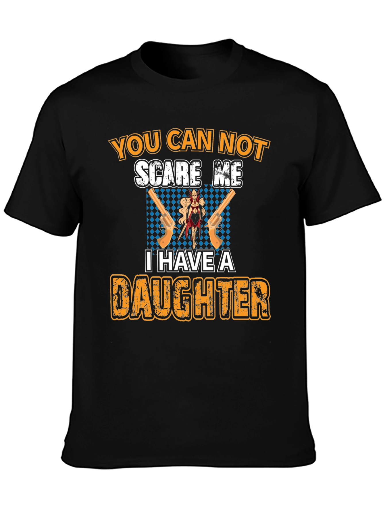 Black You Can Not Scare Me T-Shirt - Dad & Daughter  view 3