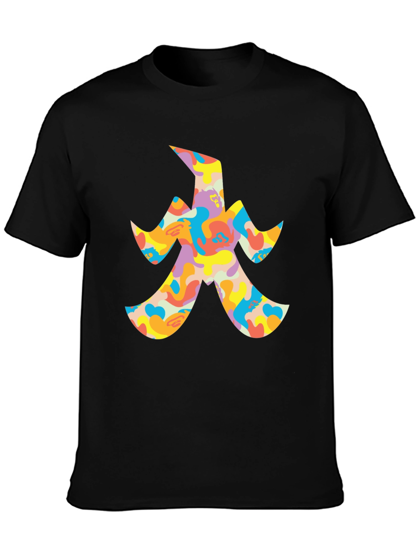 Black Abstract Graphic Print Black T-Shirt view 3
