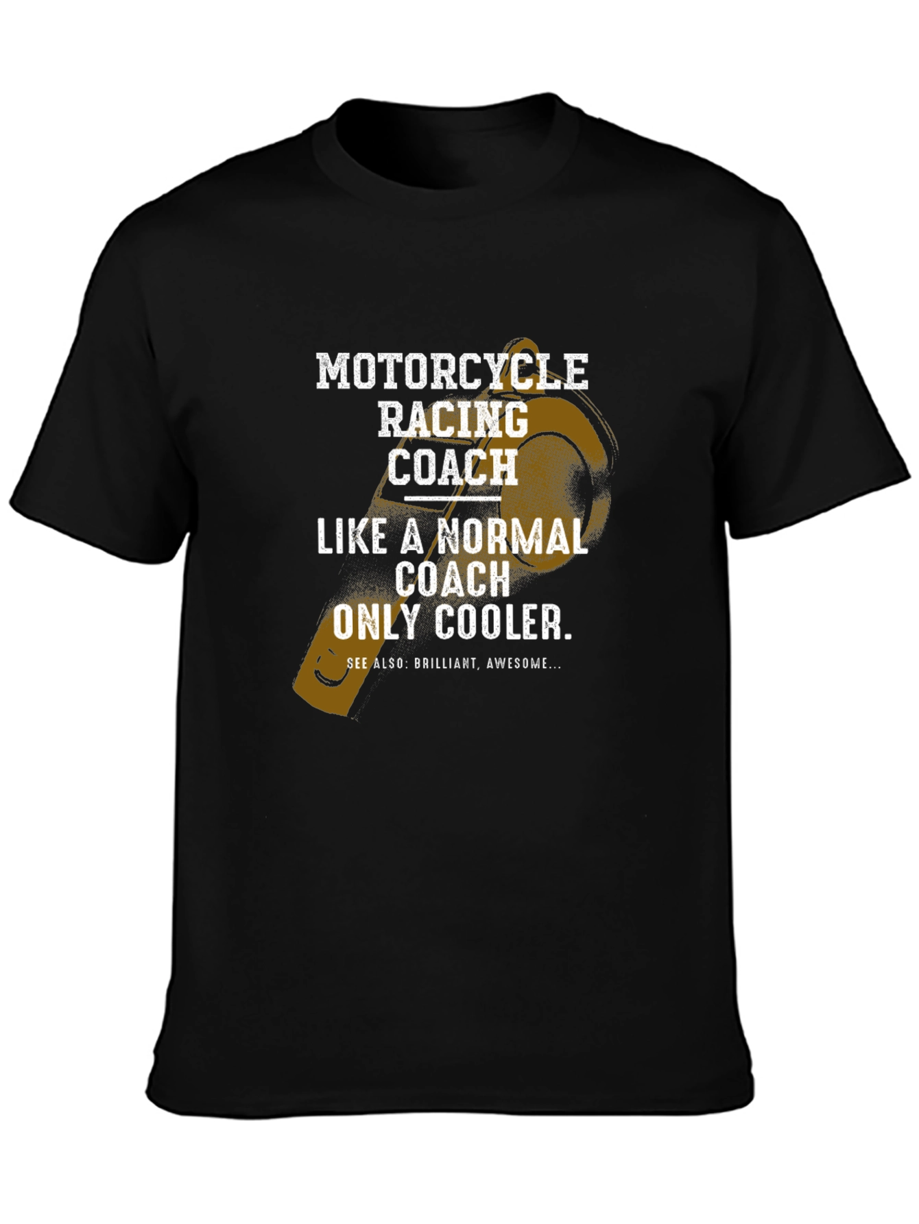 Black Motorcycle Racing Coach T-Shirt - Cool & Brilliant view 3
