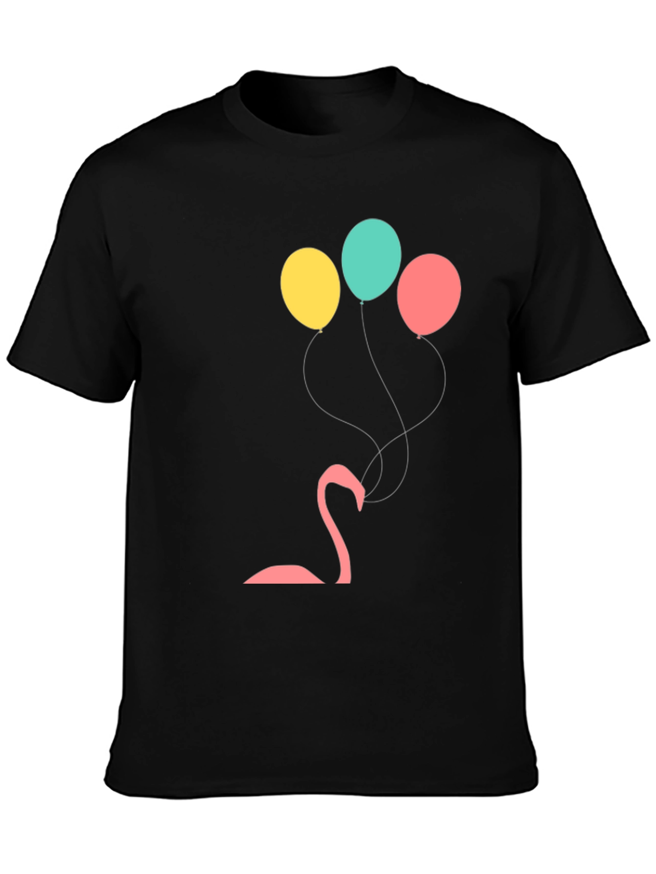 Black Black Flamingo Balloon Graphic Tee view 3