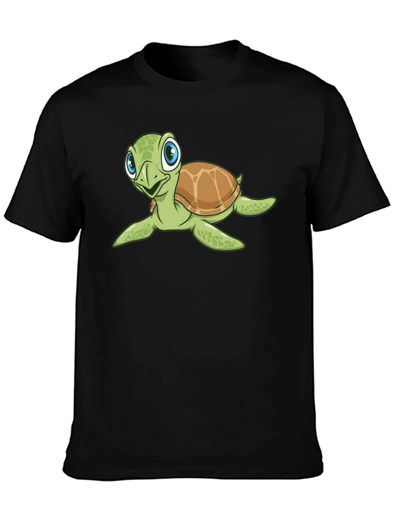 Black Turtle Graphic Tee - Black Cotton T-Shirt view 3