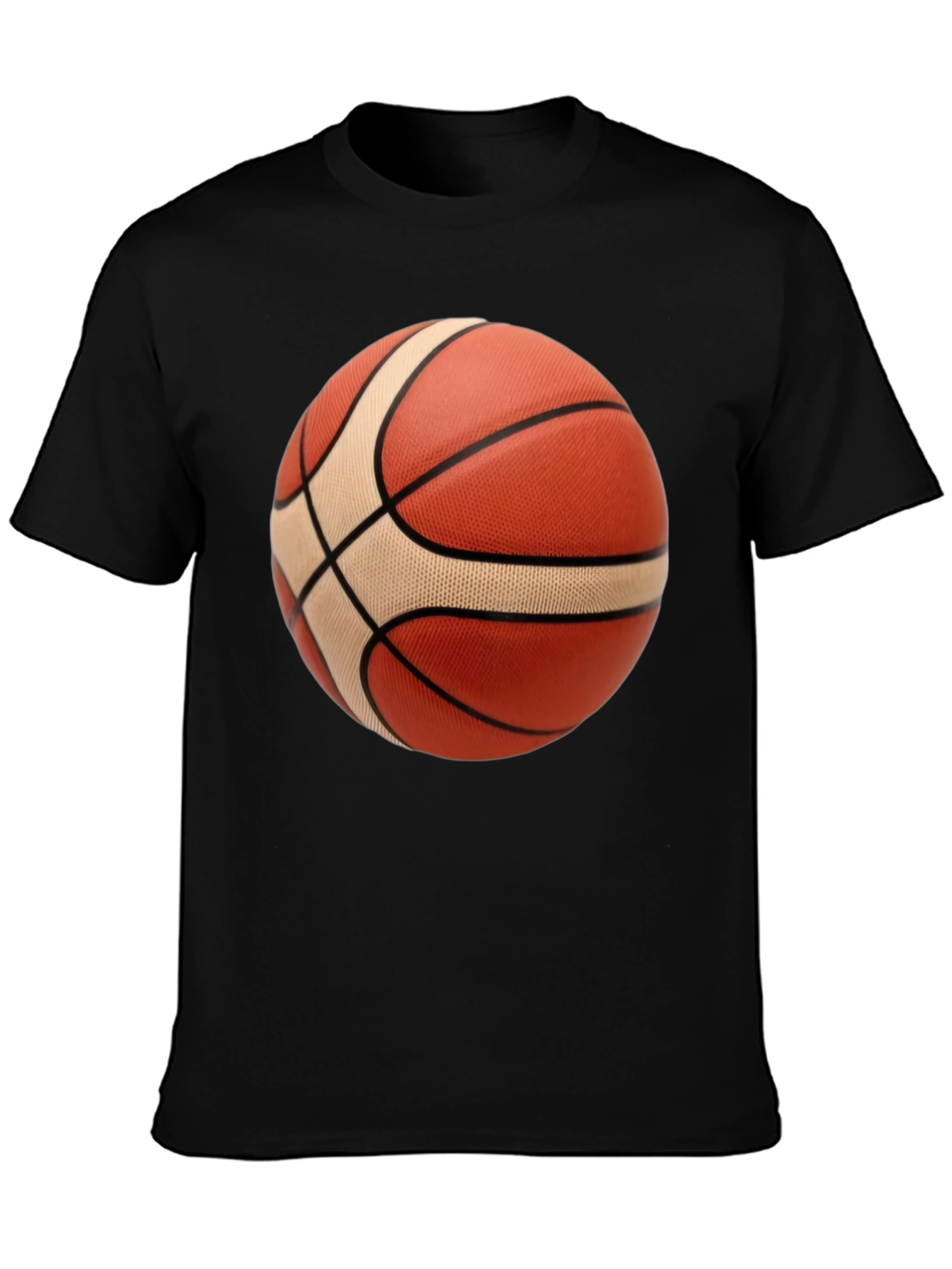 Black Basketball Graphic Tee - Black Cotton Blend view 3