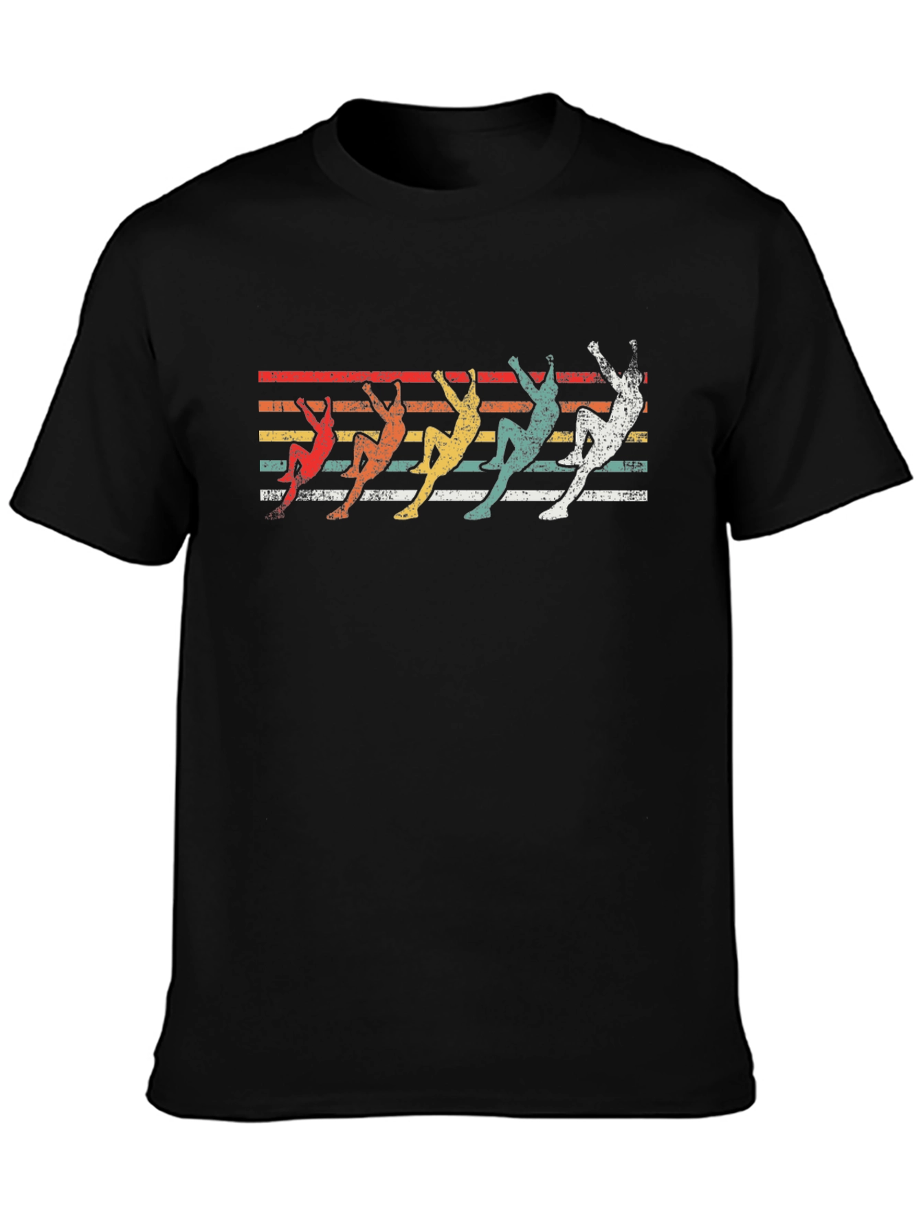 Black Retro Climbing T-Shirt - Vintage Rock Climber Design view 3
