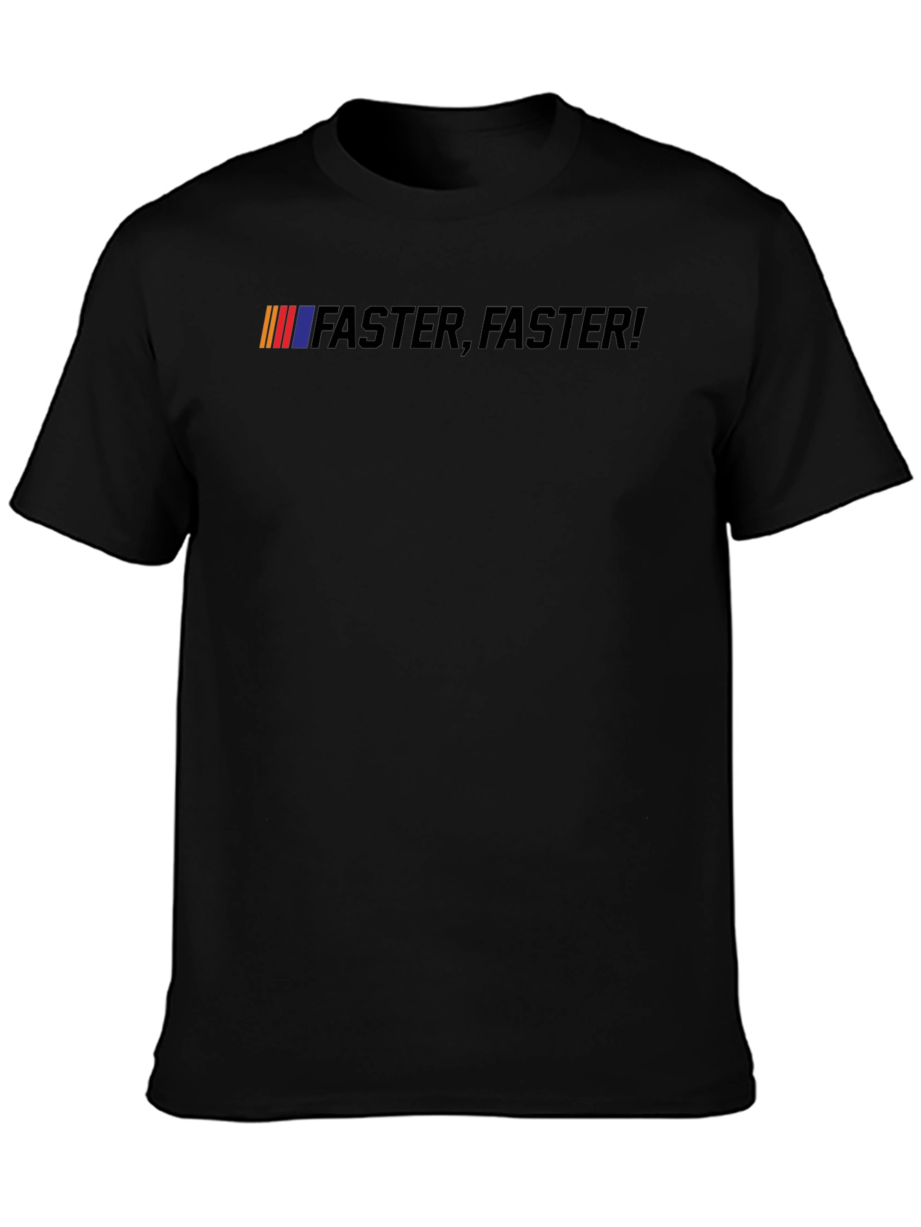 Black Faster, Faster! Black Graphic Tee view 3