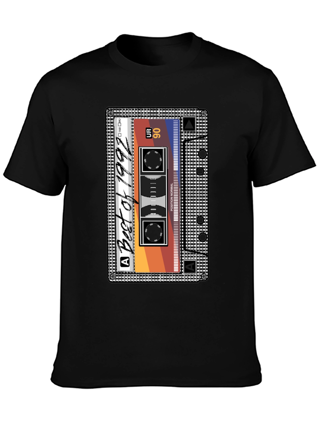 Black Best of 1992 Cassette Tape T-Shirt view 3