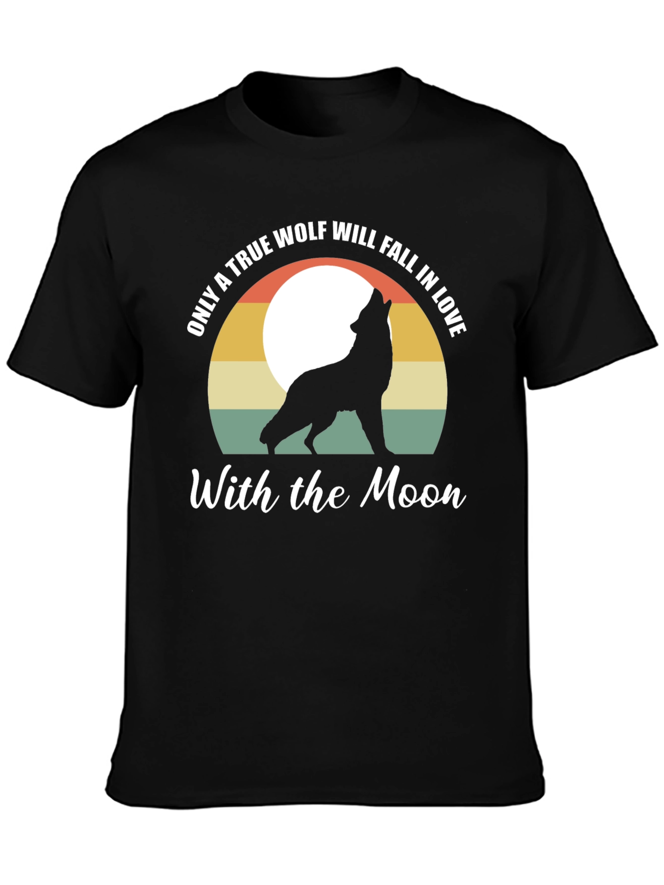 Black Wolf Moon Graphic Tee - Men's Black T-Shirt view 3
