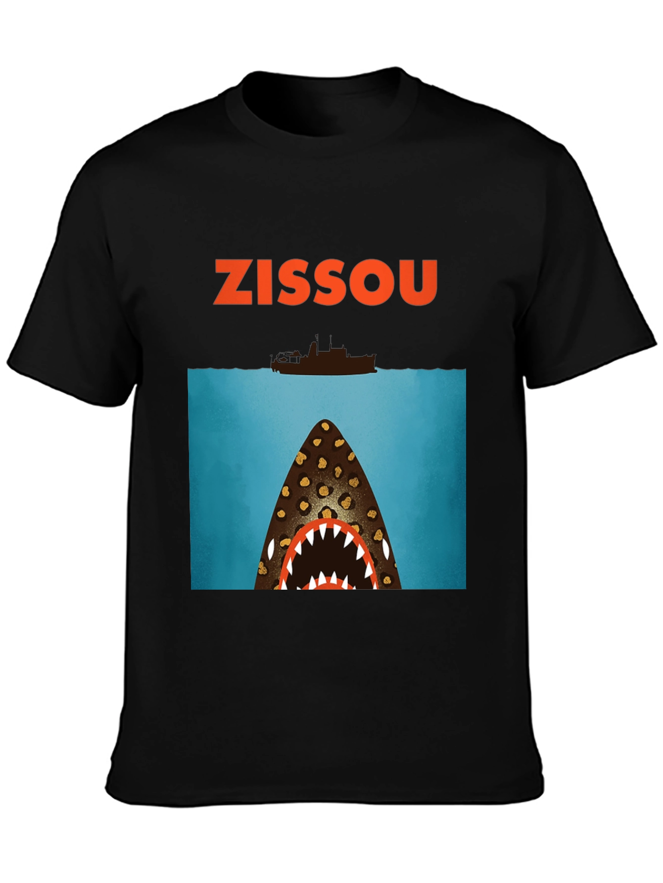 Black Zissou Shark Graphic Tee view 3