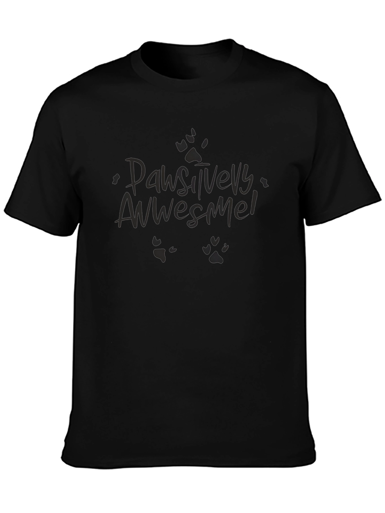 Black Pawsitively Awesome Black T-Shirt view 3