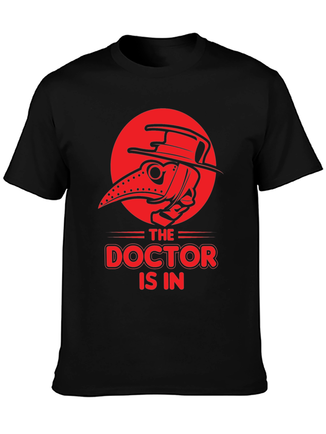 Black Plague Doctor Graphic Tee - The Doctor Is In view 3