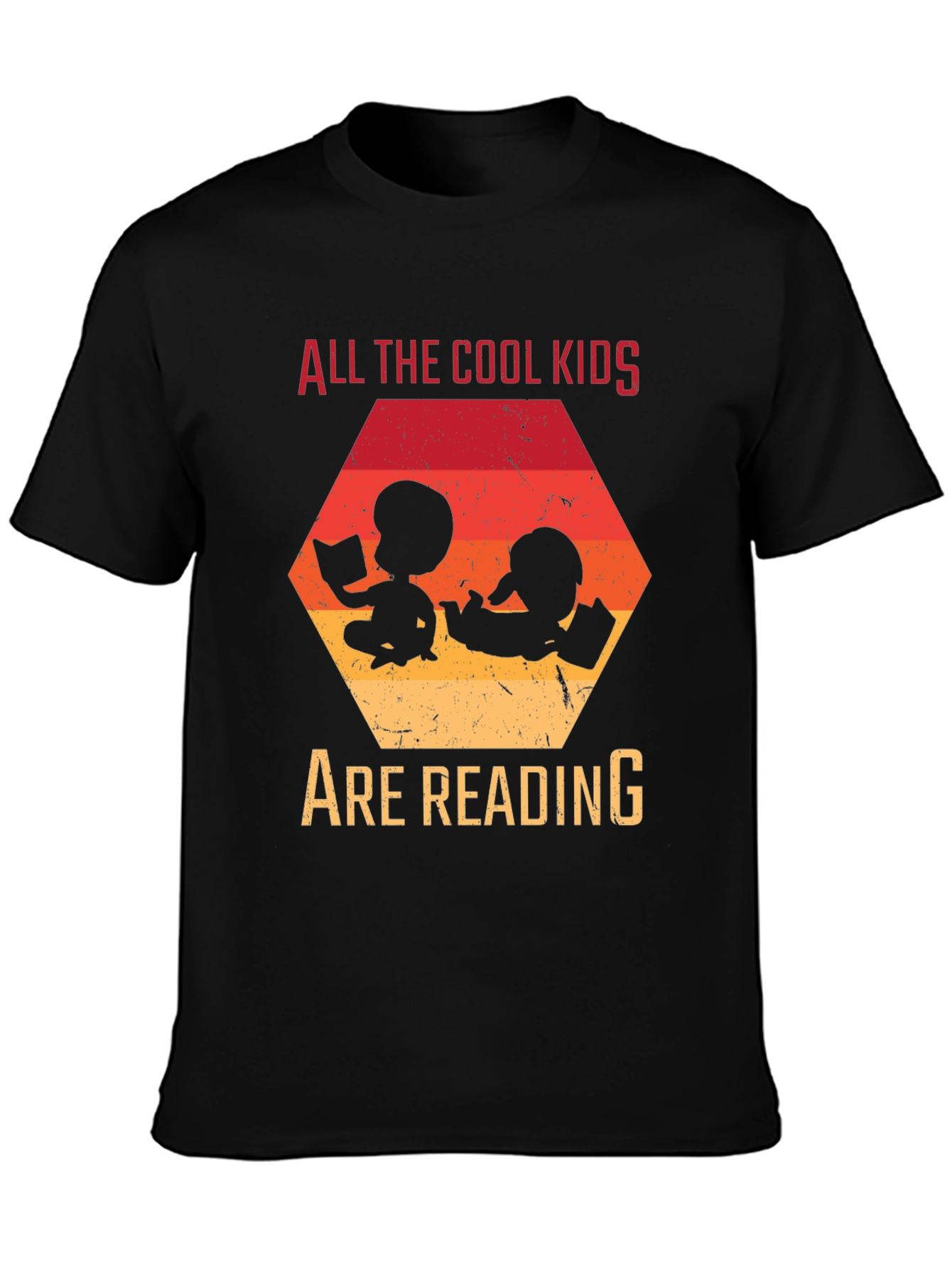 Black Cool Kids Reading Graphic Tee - Black T-Shirt view 3