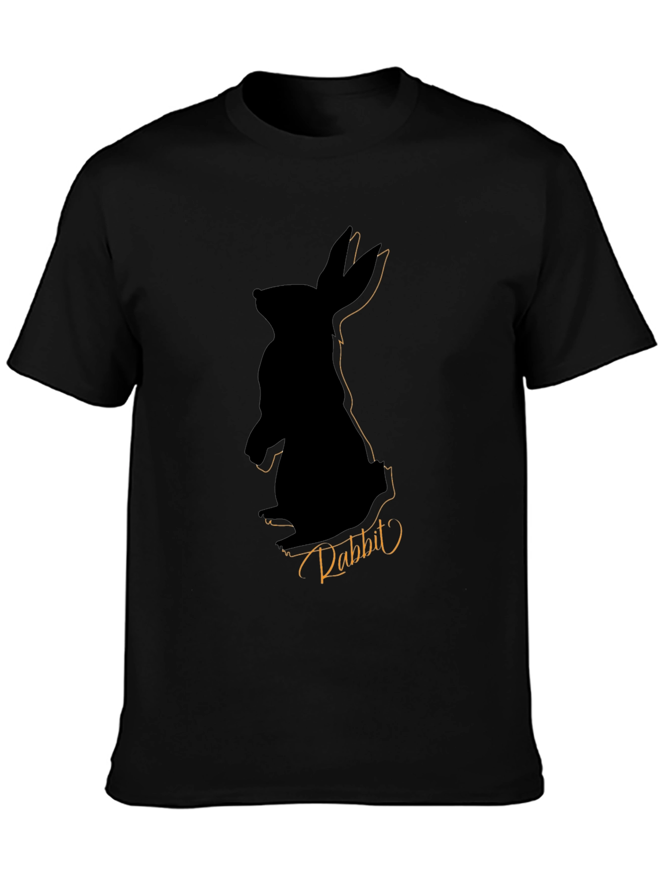 Black Men's Black Rabbit Silhouette Graphic Tee view 3