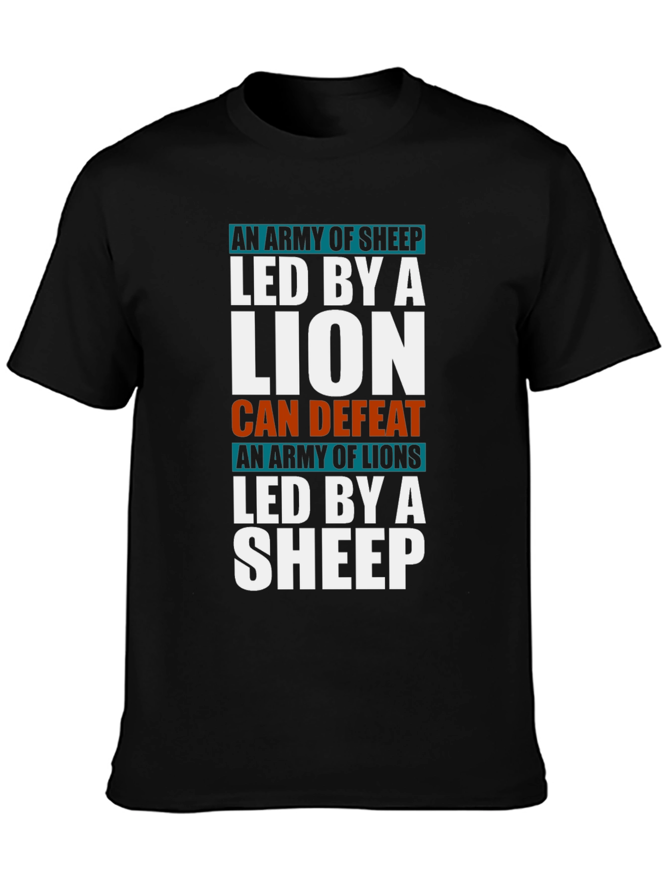Black Lion and Sheep T-Shirt - Leadership & Strength view 3