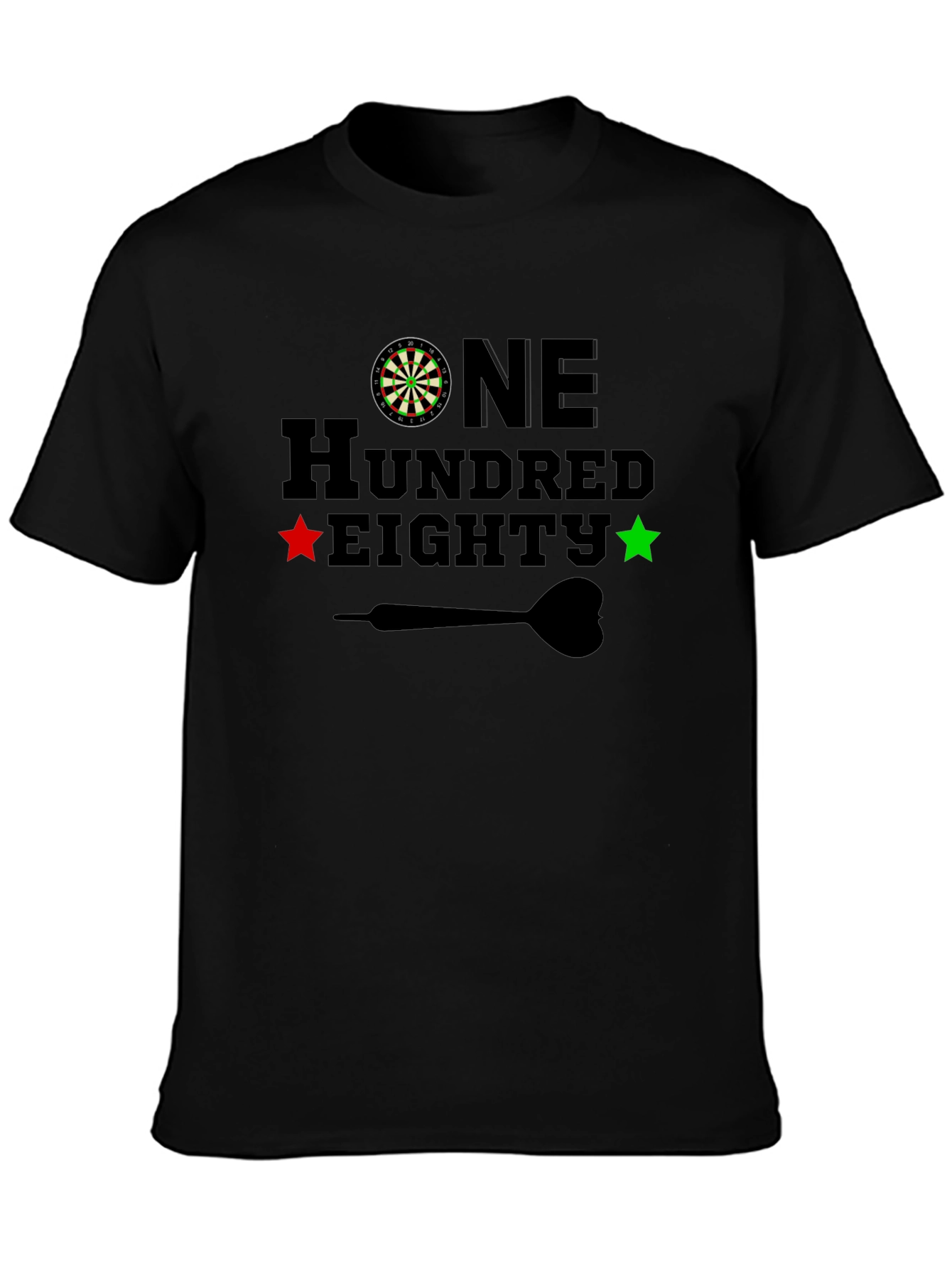 Black One Hundred Eighty Darts T-Shirt view 3