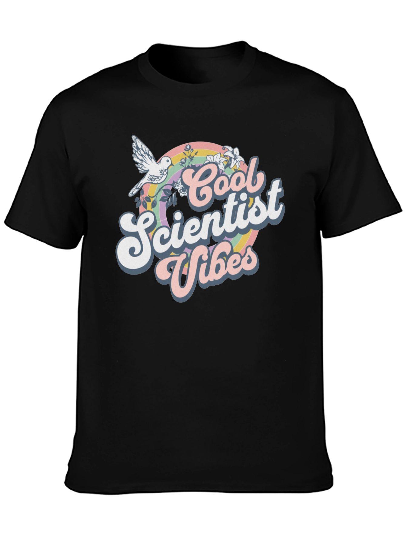 Black Cool Scientist Vibes Graphic T-Shirt view 3