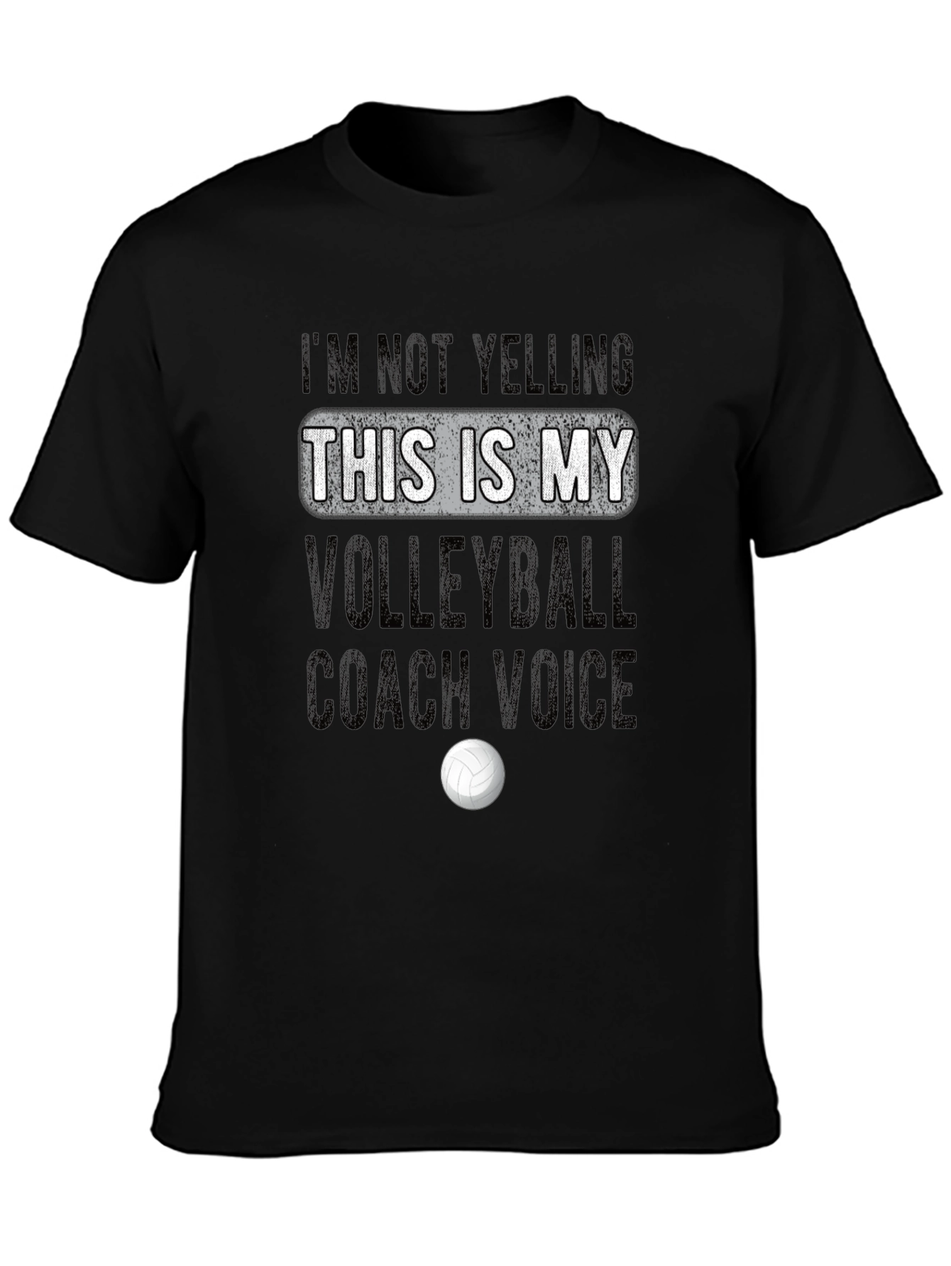 Black Volleyball Coach Voice T-Shirt - Black view 3
