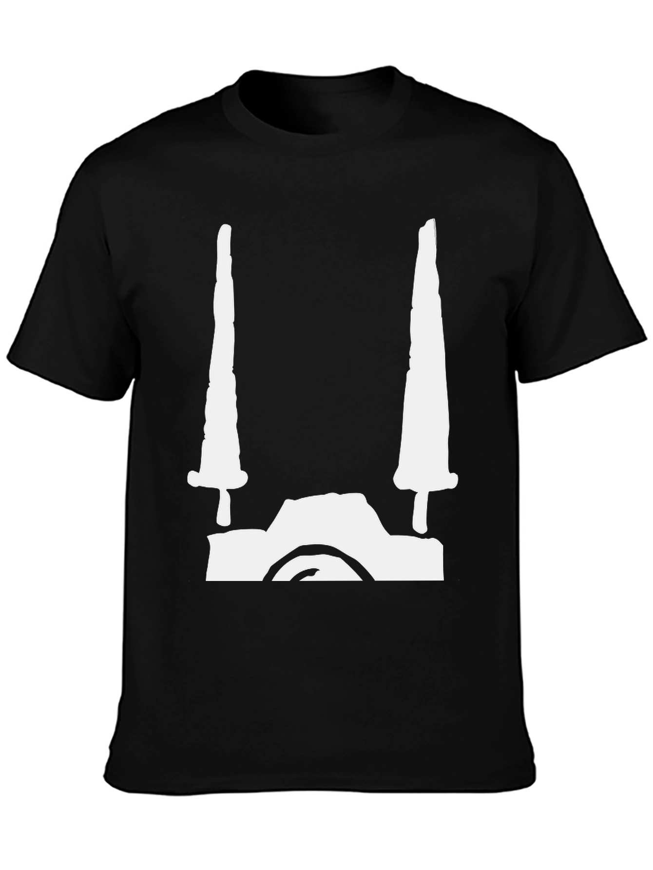 Black Edgy Swords Graphic Tee - Black Cotton Blend view 3