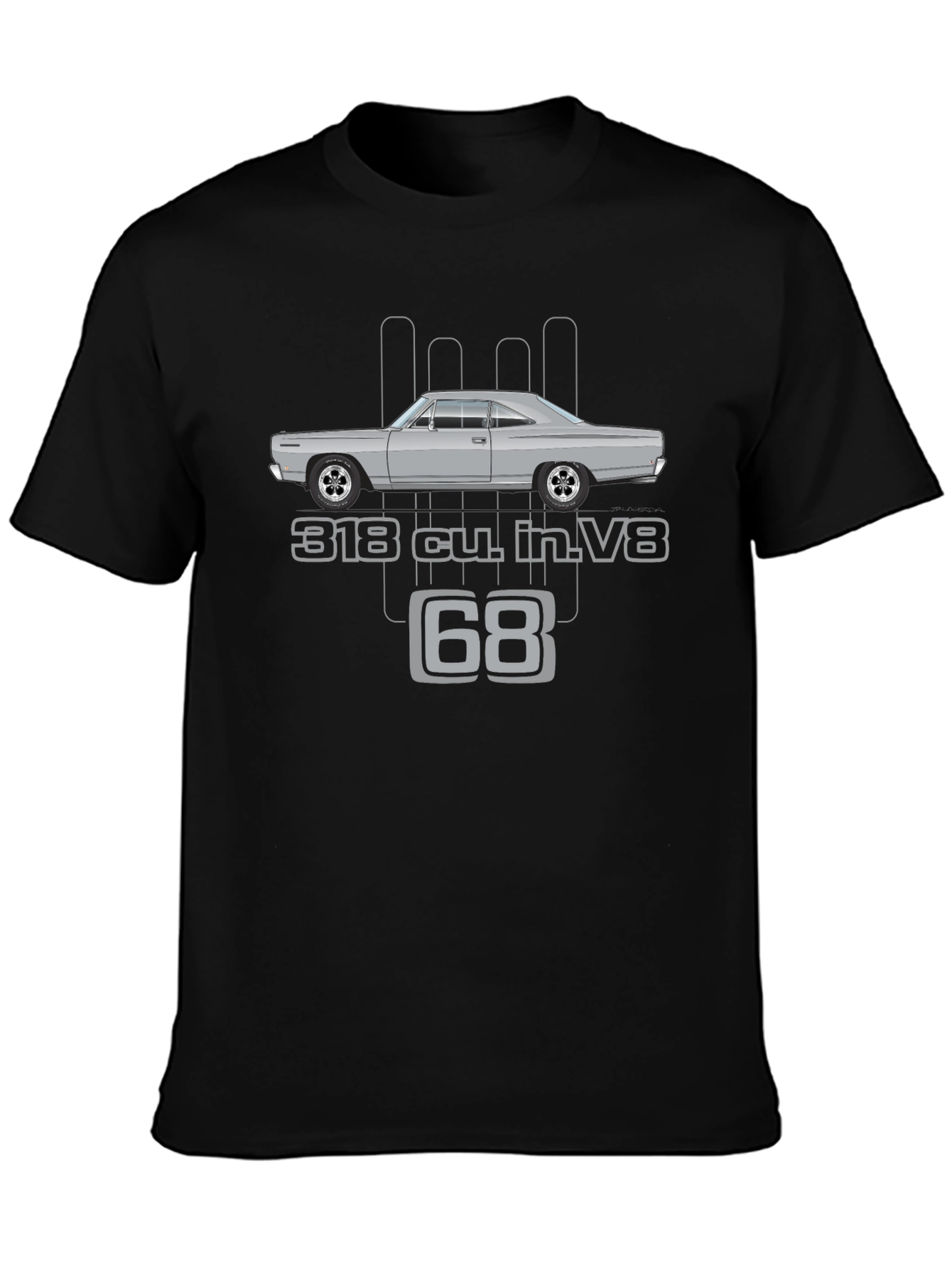 Black Classic '68 Car Graphic T-Shirt view 3