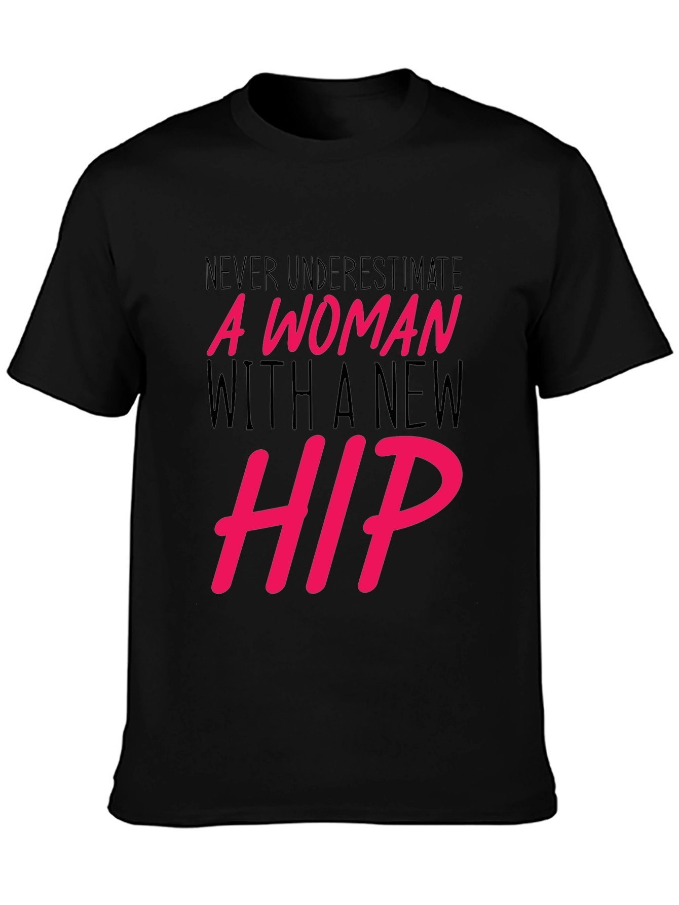 Black New Hip Woman Graphic Tee - Empowering Statement Shirt view 3