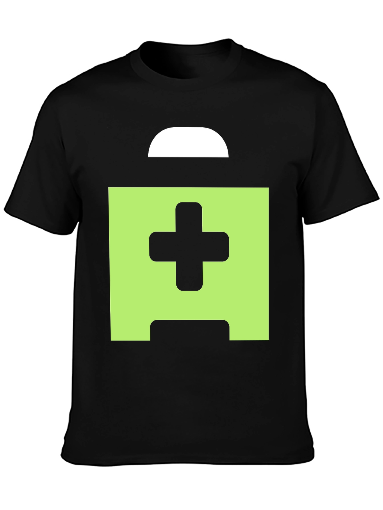 Black Pixelated Cross Graphic Black Tee Shirt view 3