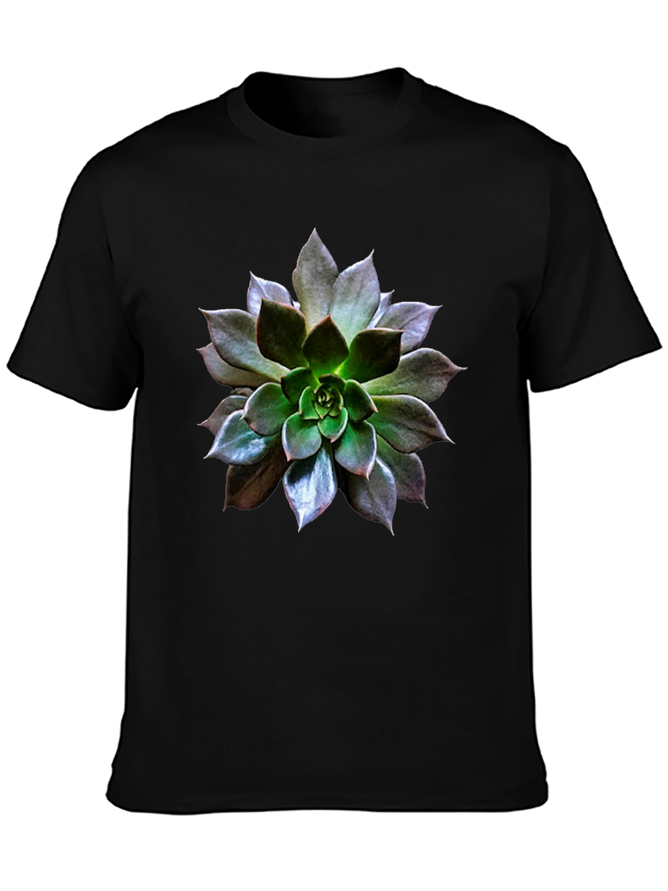 Black Succulent Graphic Tee - Nature Inspired Style view 3