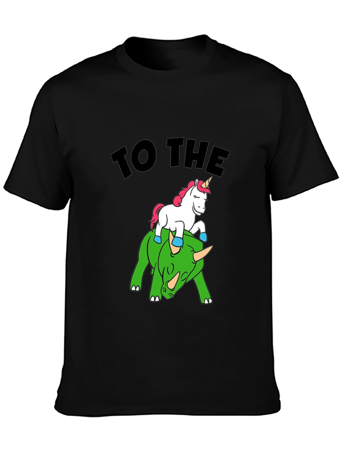 Black Unicorn Riding Stegosaurus T-Shirt - Crypto Meme Tee view 3