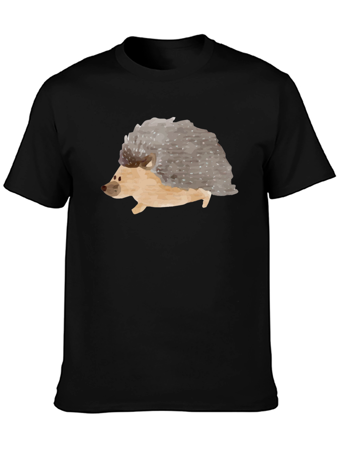 Black Men's Hedgehog Graphic Tee - Black view 3