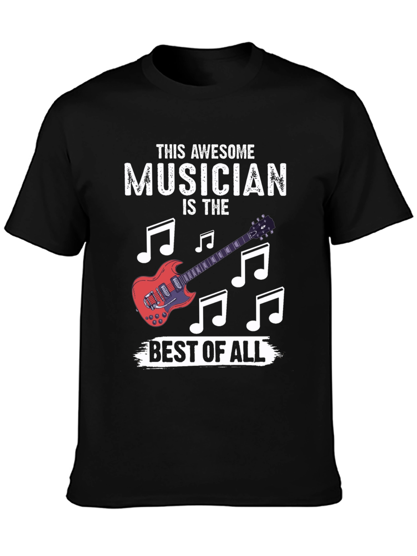 Black Awesome Musician Graphic T-Shirt view 3
