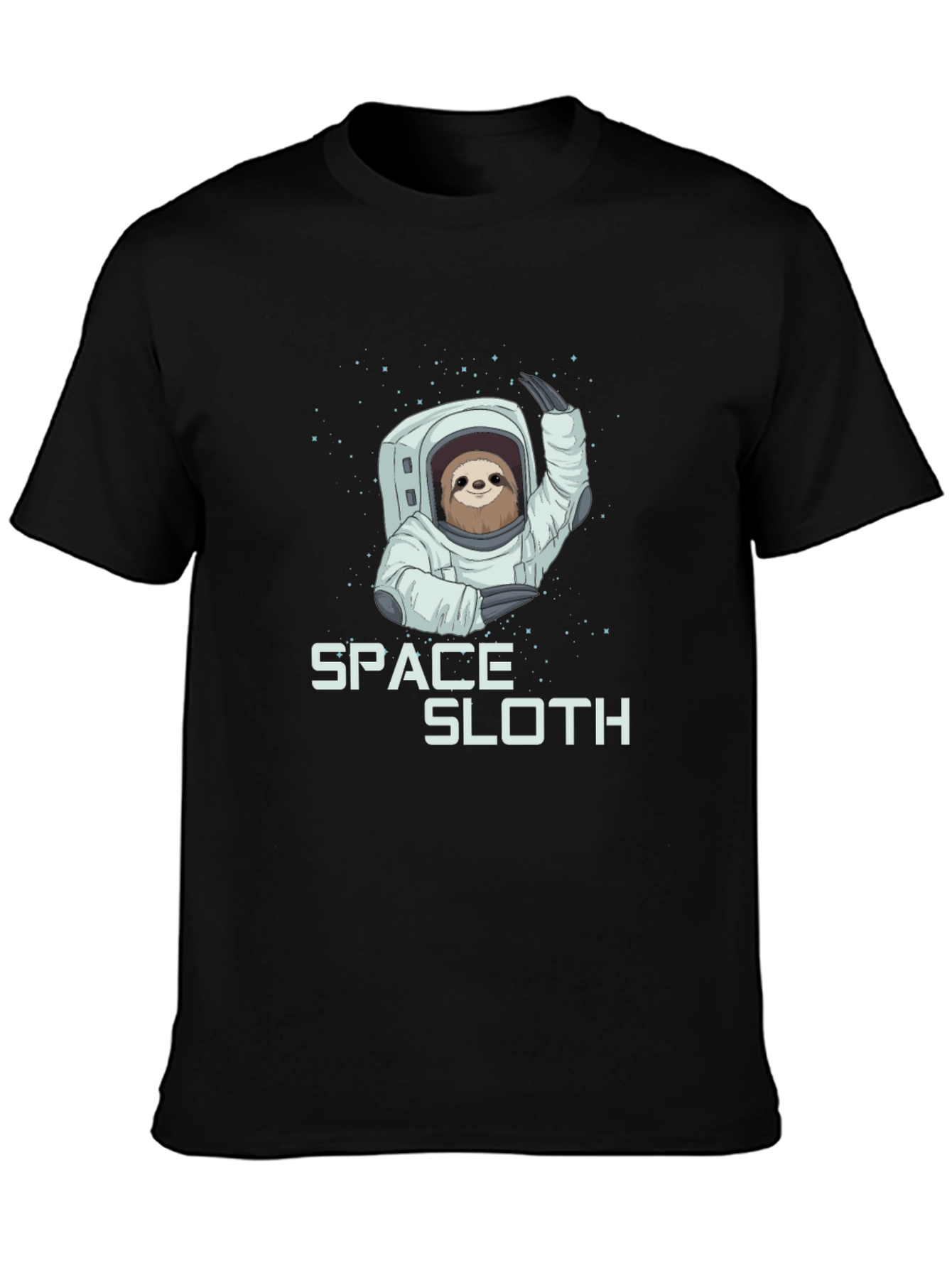 Black Space Sloth Graphic Tee - Black Cotton Blend view 3