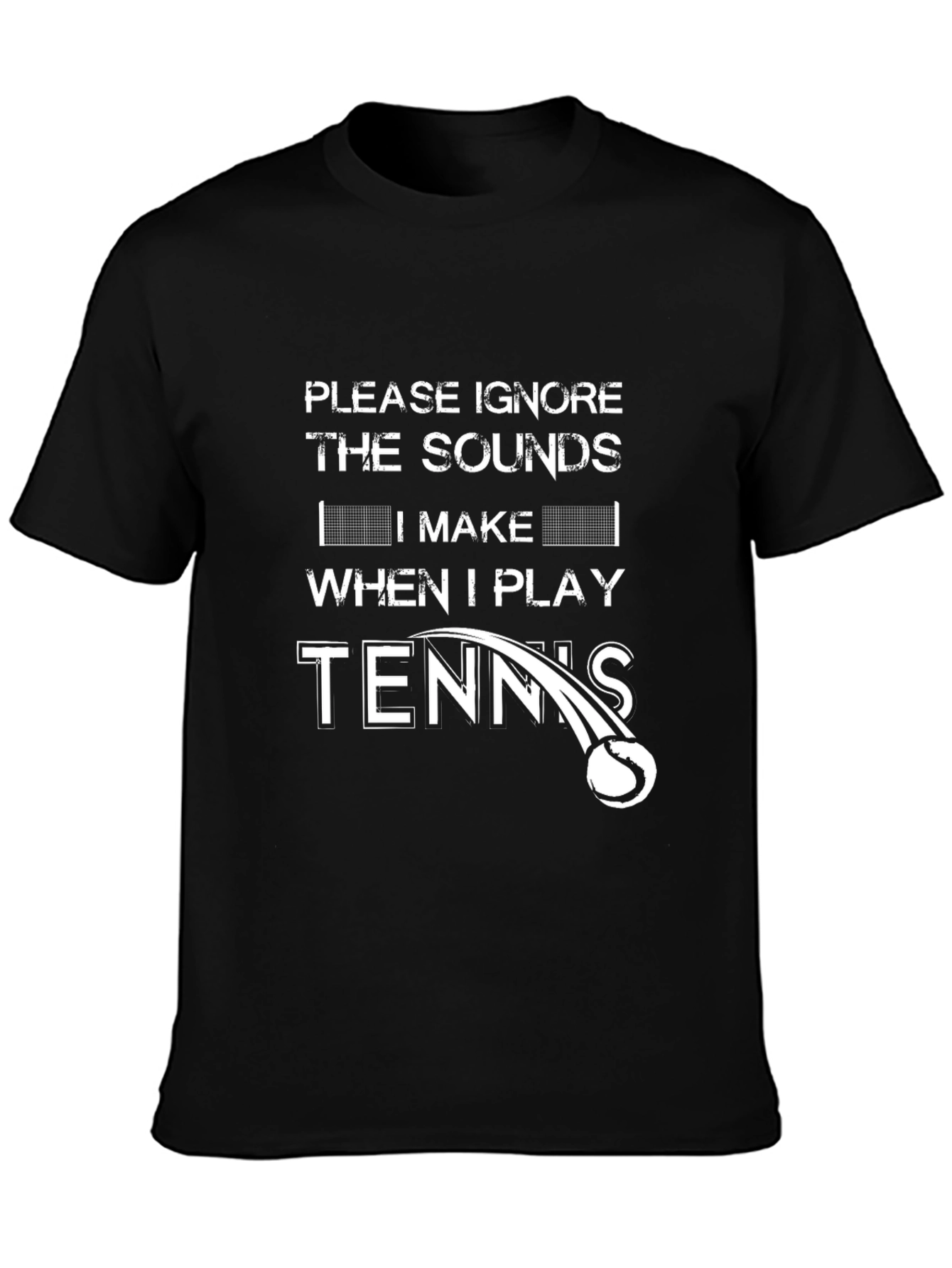 Black Funny Tennis Player Graphic T-Shirt view 3