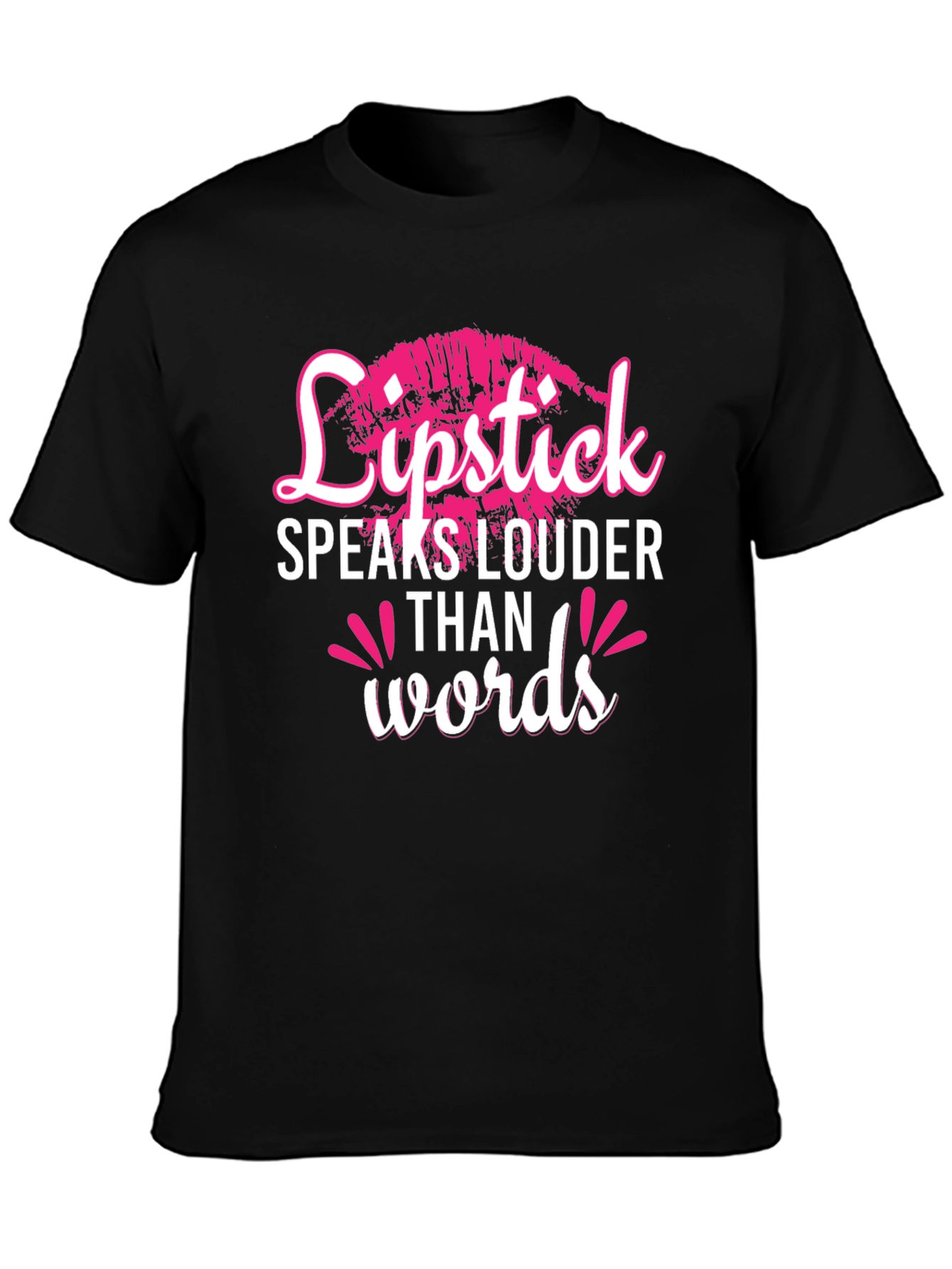 Black Lipstick Speaks Louder Than Words Graphic Tee view 3