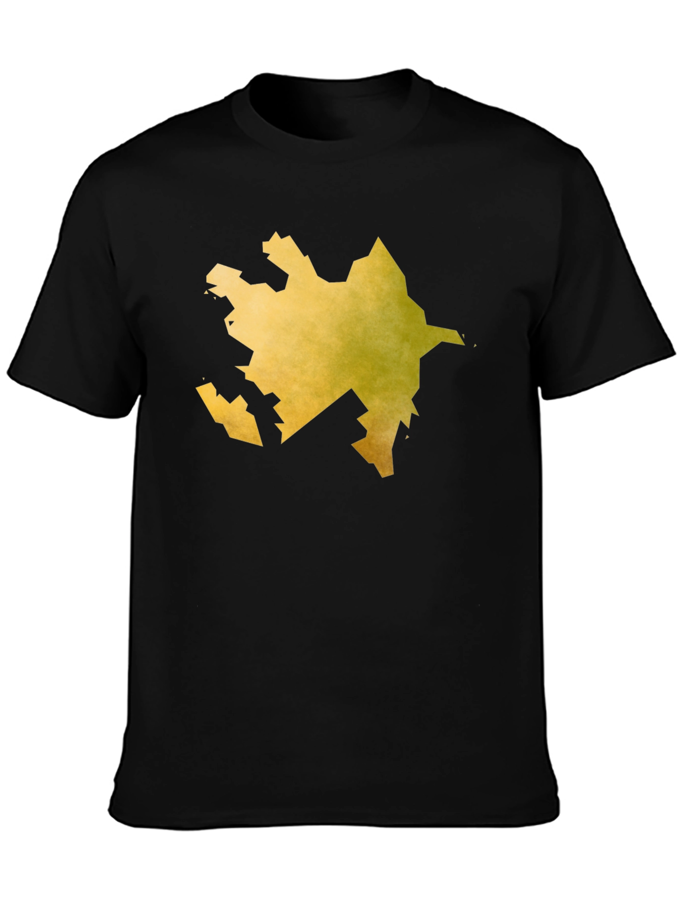Black Azerbaijan Map T-Shirt - Black Tee view 3