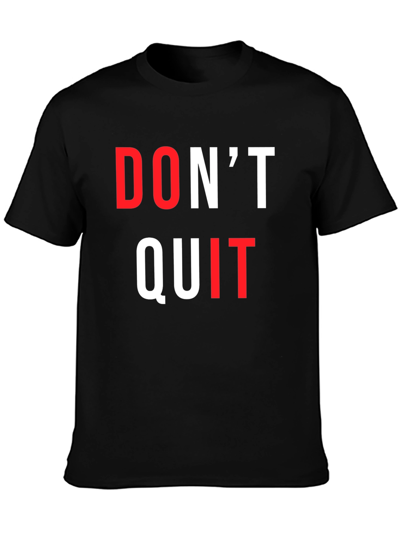 Black Motivational Don't Quit Graphic Tee view 3