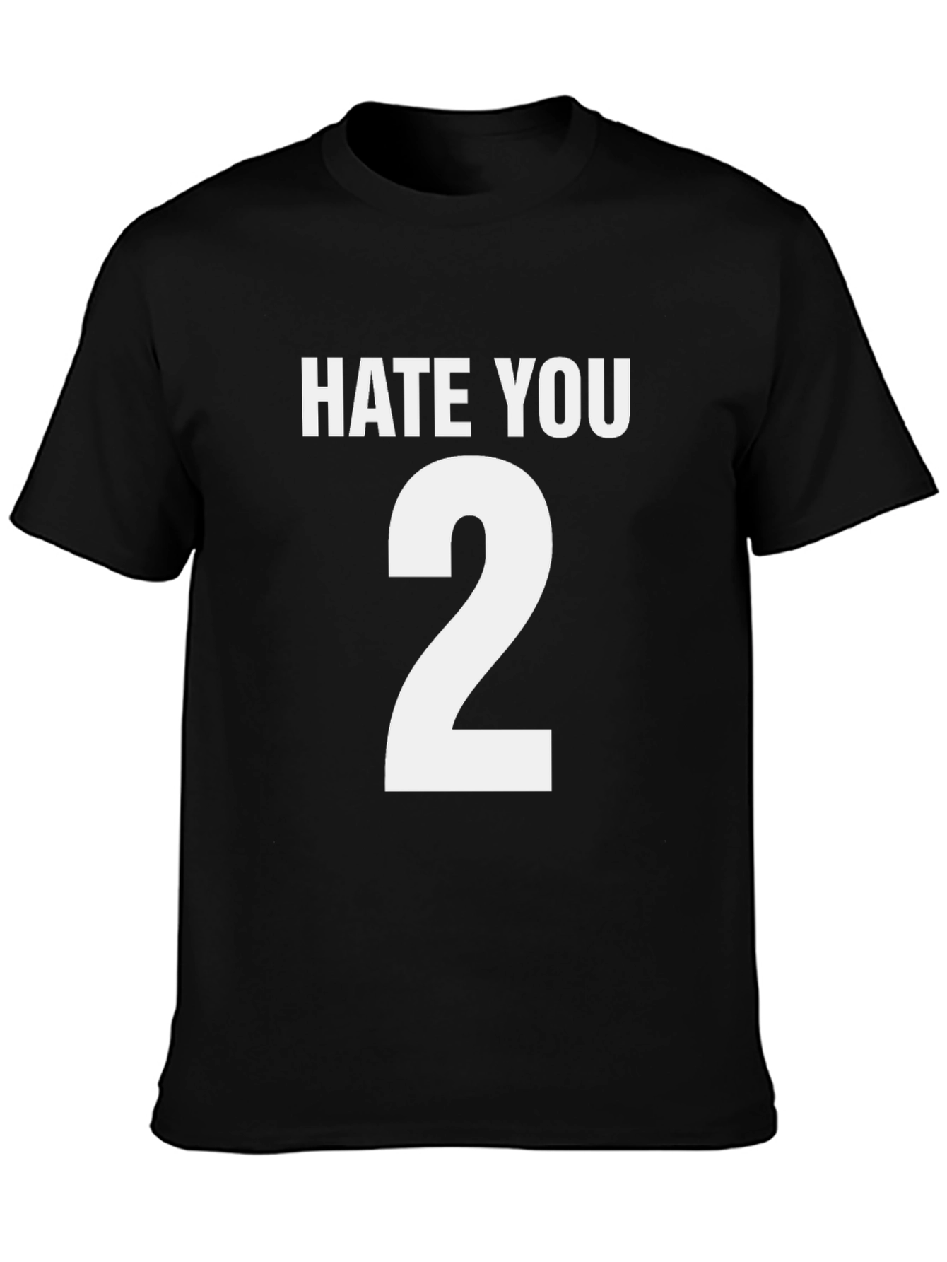 Black Hate You 2 Graphic Tee - Black Cotton Blend view 3